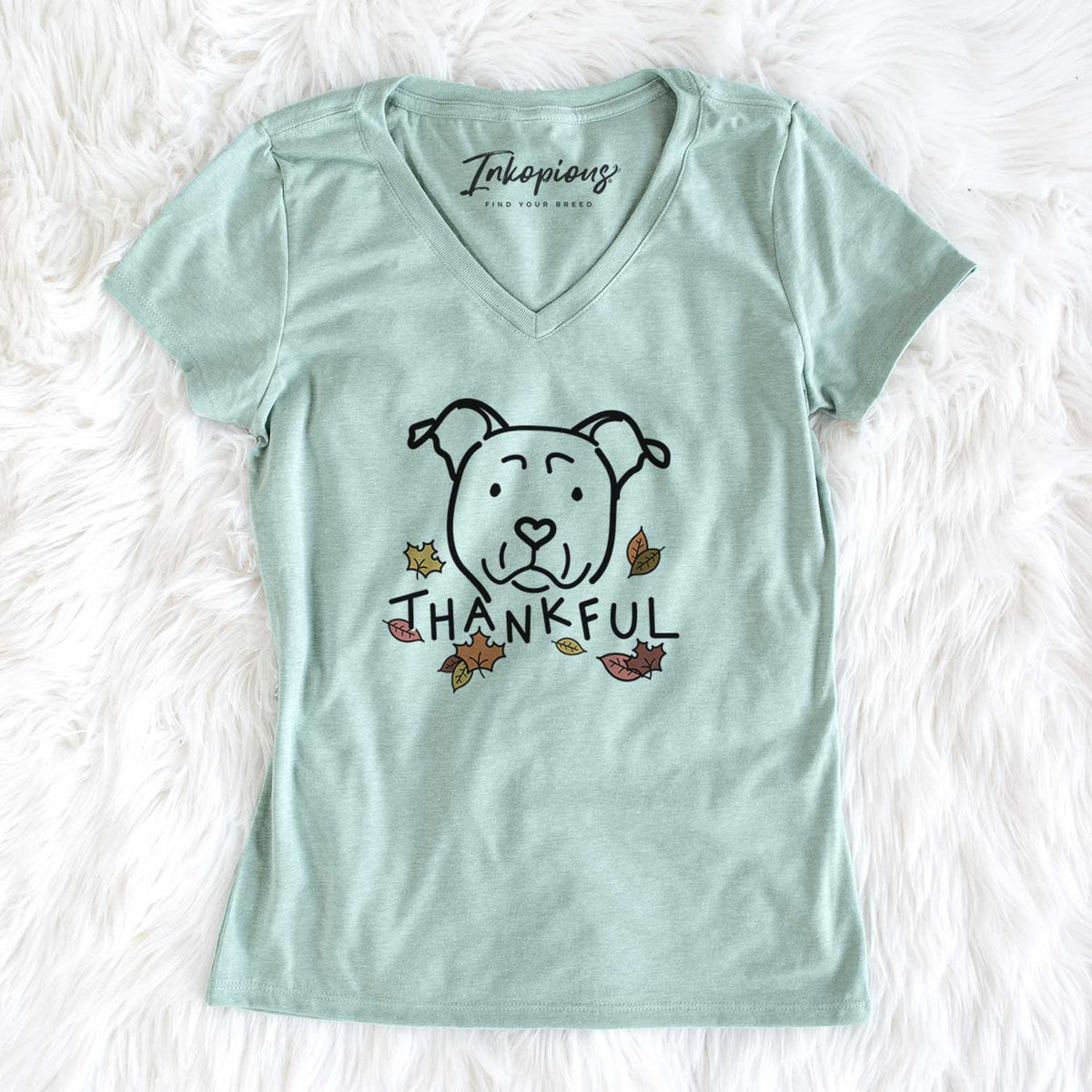 Thankful American Staffordshire Terrier - Women&#39;s V-neck Shirt