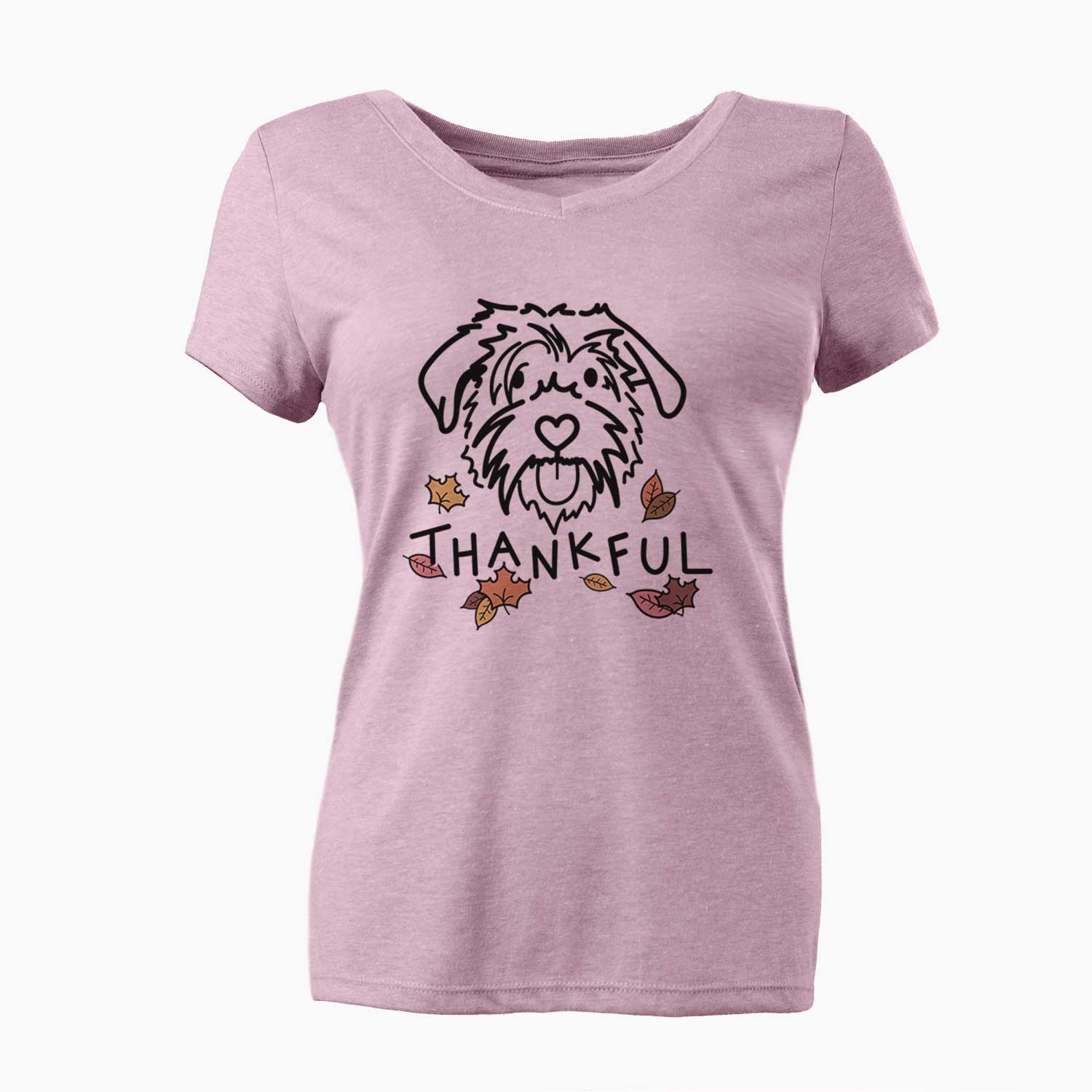 Thankful Scottish Terrier Border Collie Mix - Amal - Women's V-neck Shirt