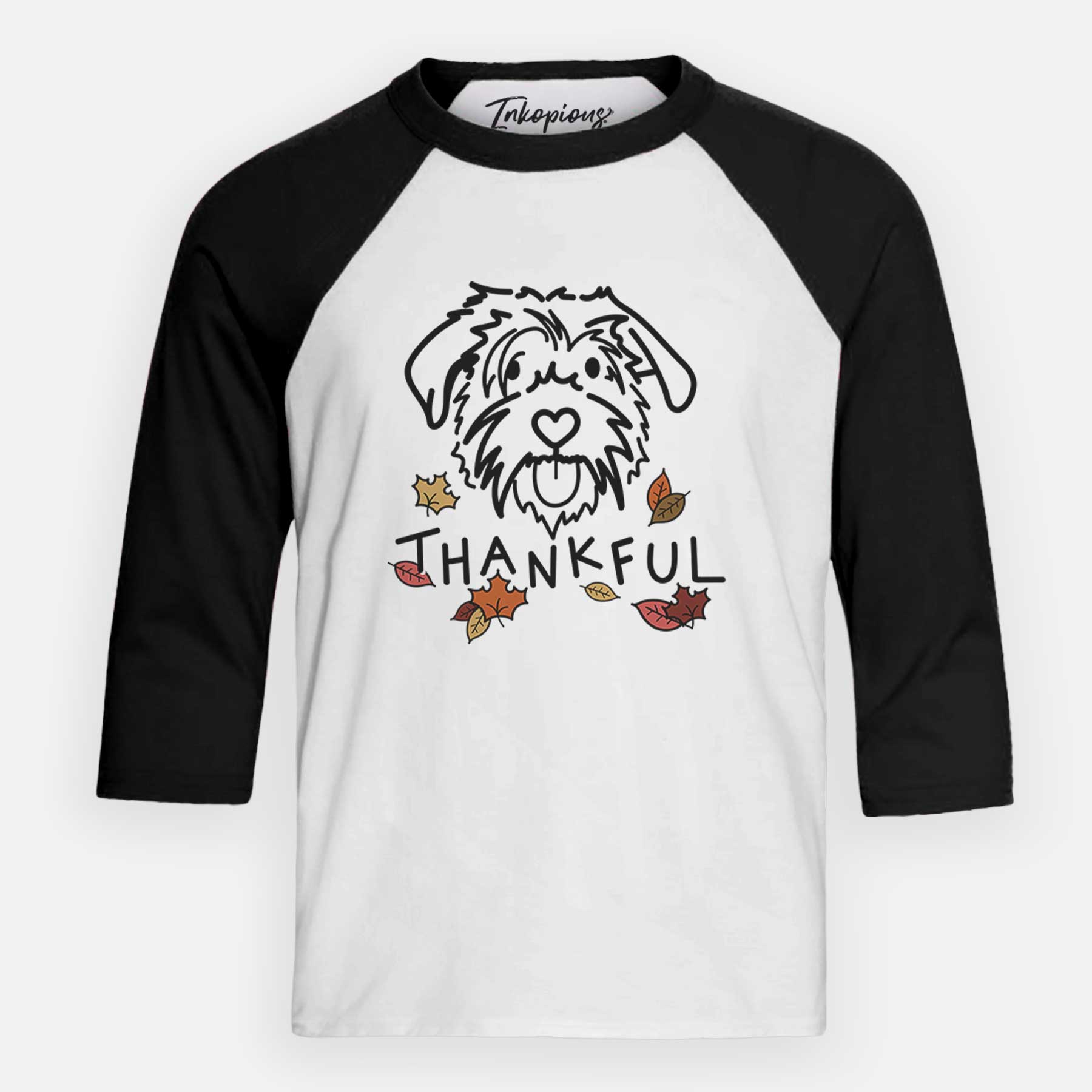 Thankful Scottish Terrier Border Collie Mix - Amal - Youth 3/4 Long Sleeve