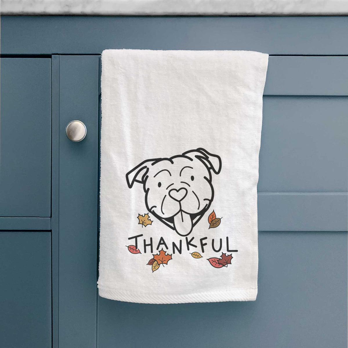 Thankful American Bulldog - Decorative Hand Towel