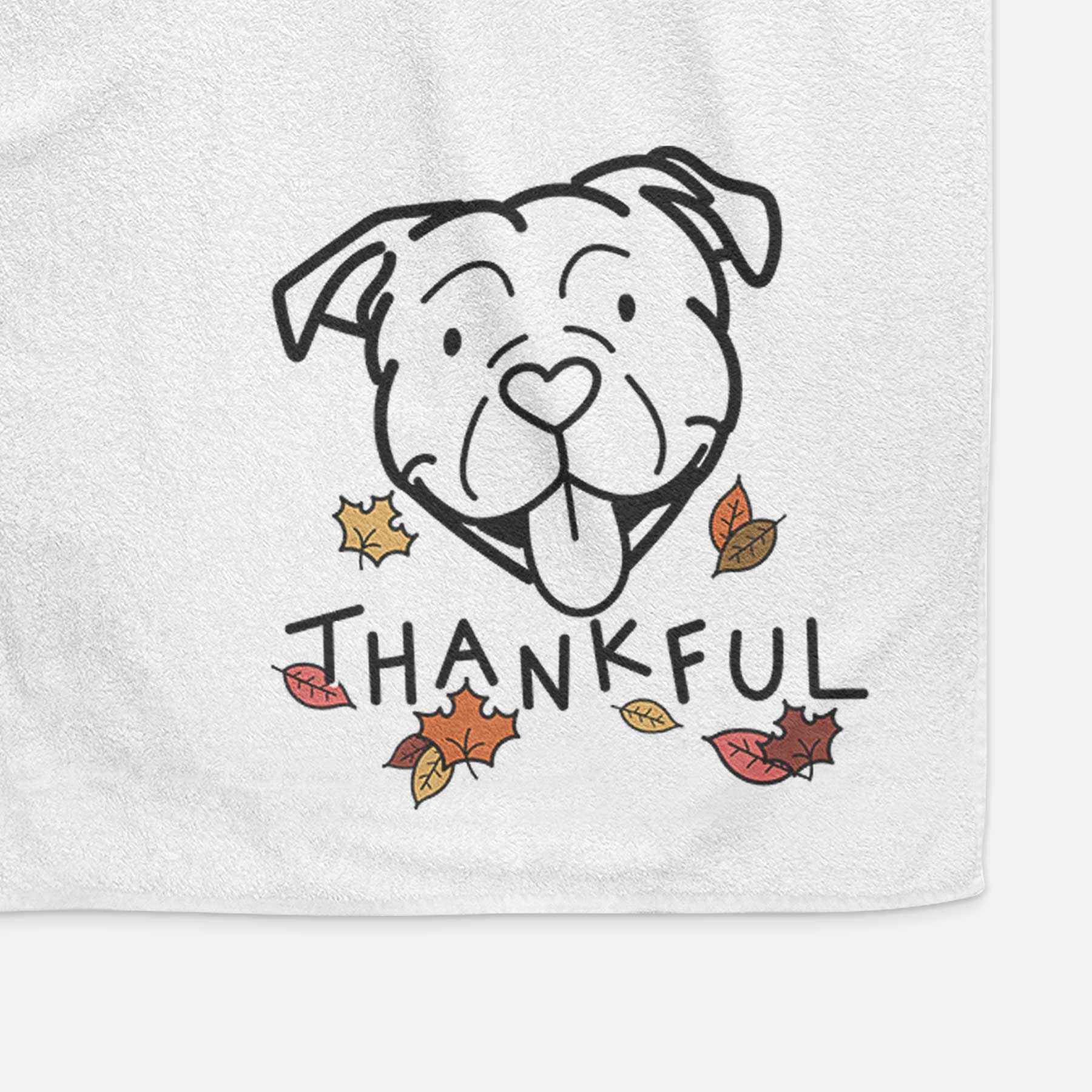 Thankful American Bulldog - Decorative Hand Towel