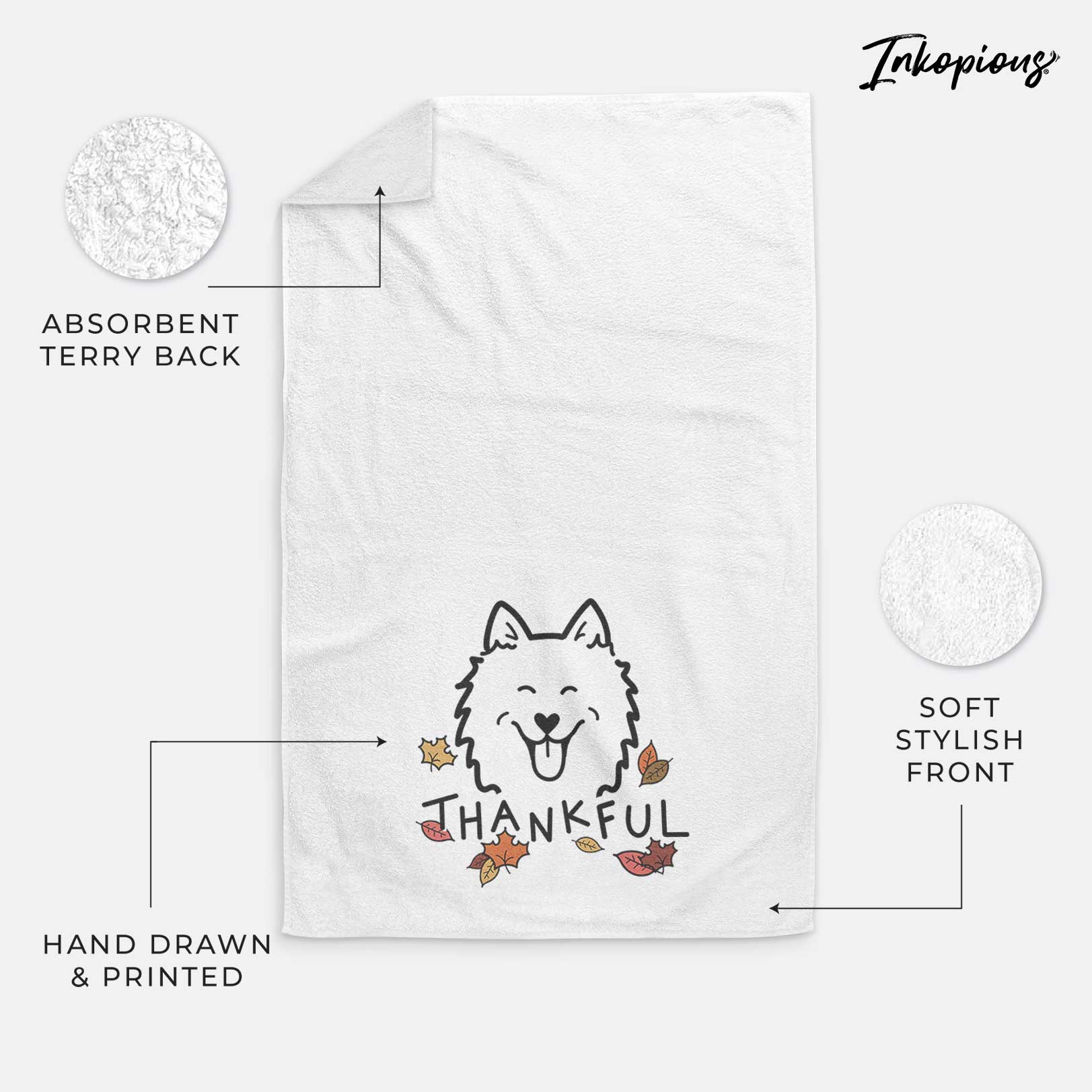 Thankful American Eskimo - Decorative Hand Towel