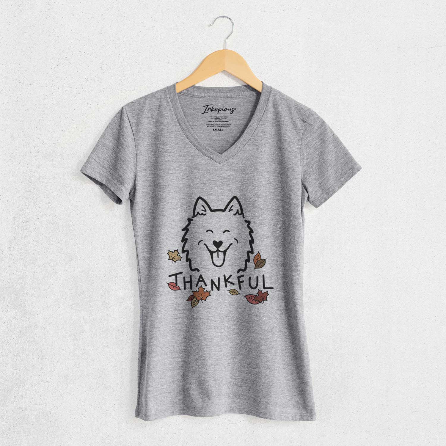 Thankful American Eskimo - Women's V-neck Shirt