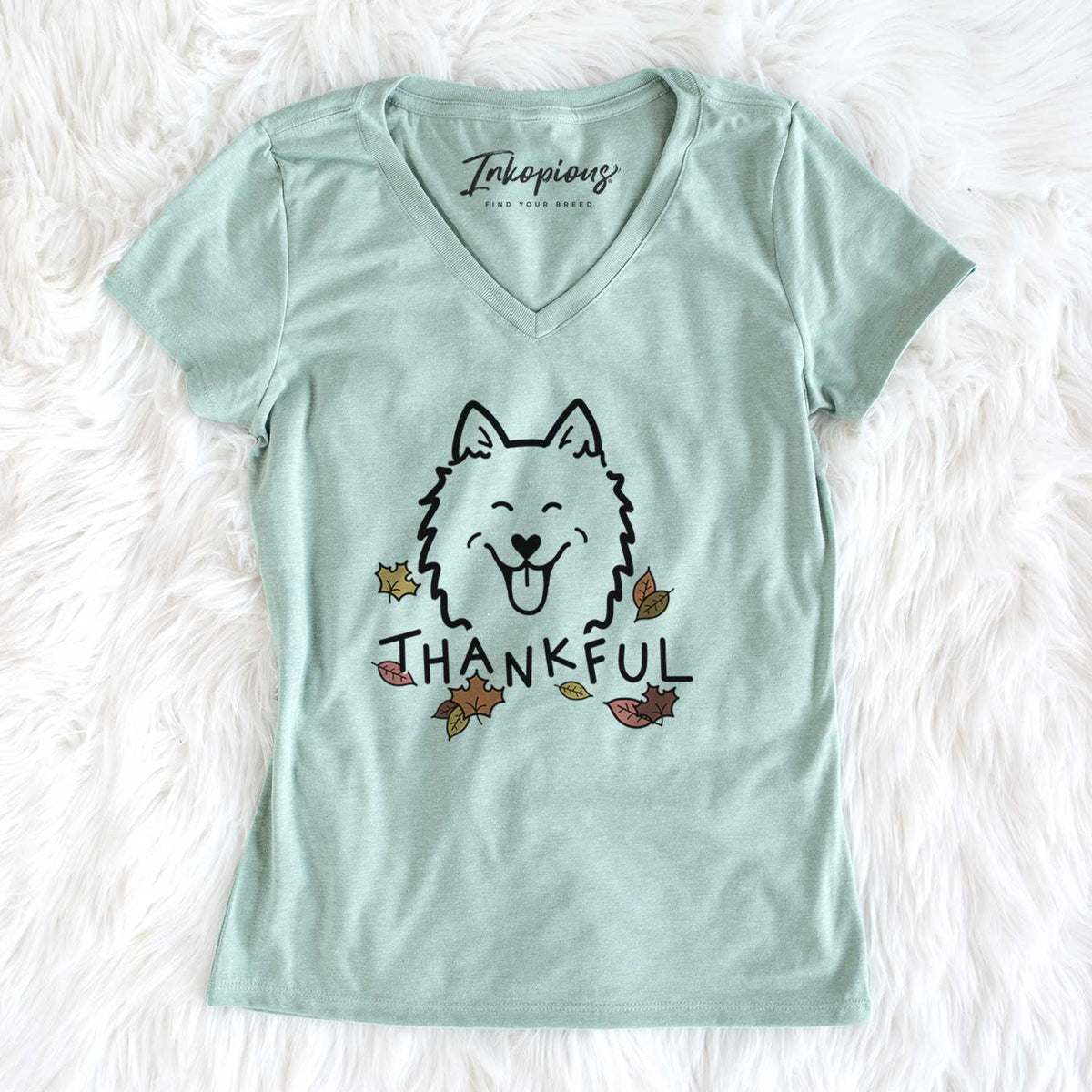 Thankful American Eskimo - Women&#39;s V-neck Shirt