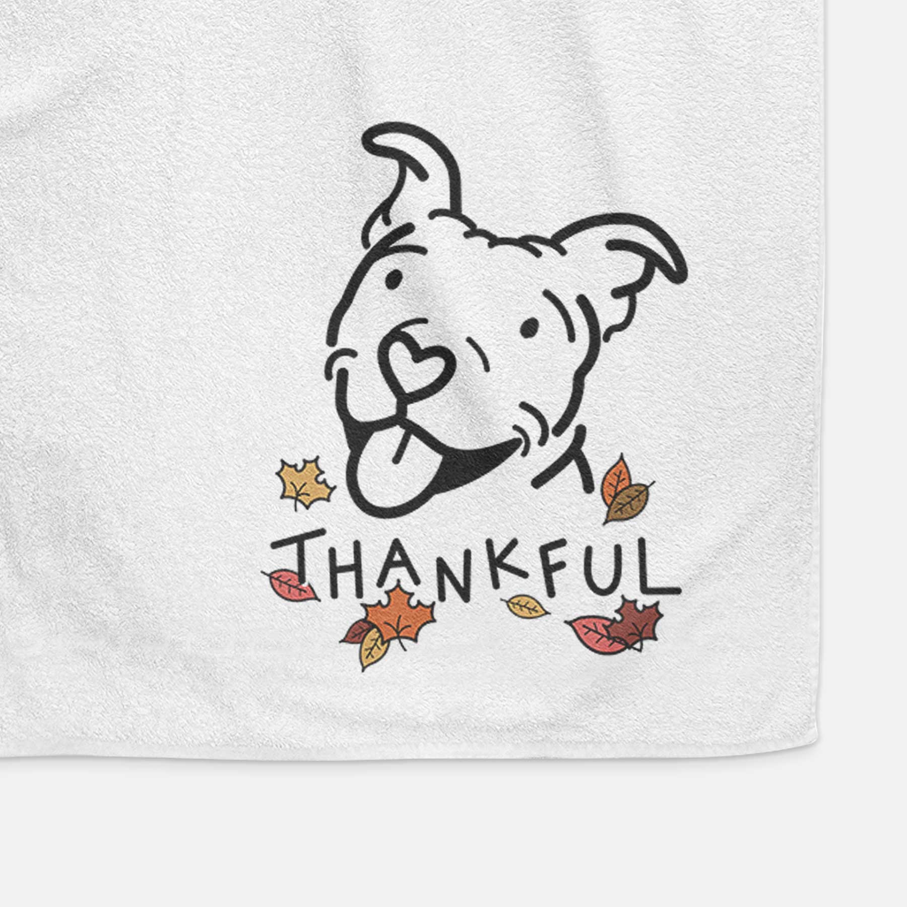 Thankful Pitbull - Arlo - Decorative Hand Towel