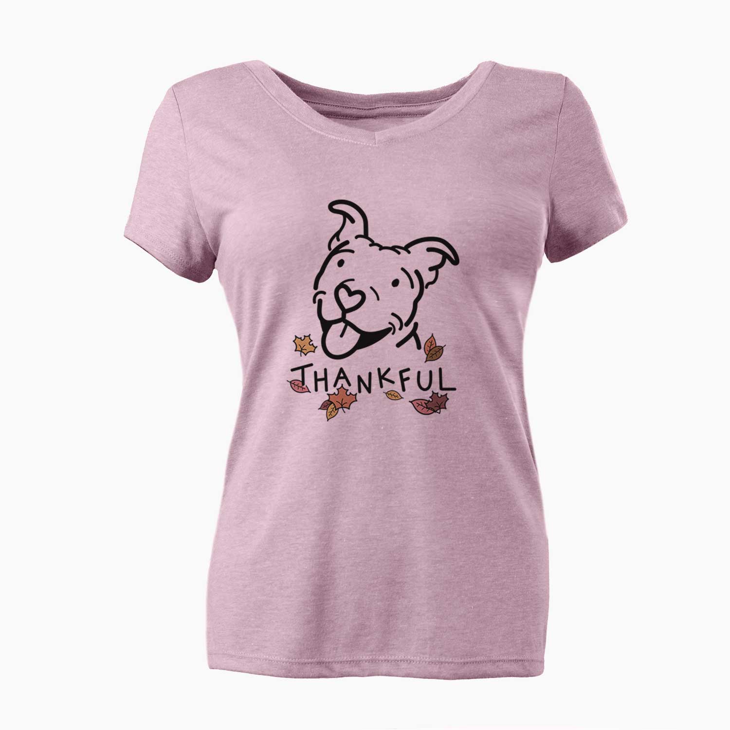 Thankful Pitbull - Arlo - Women's V-neck Shirt