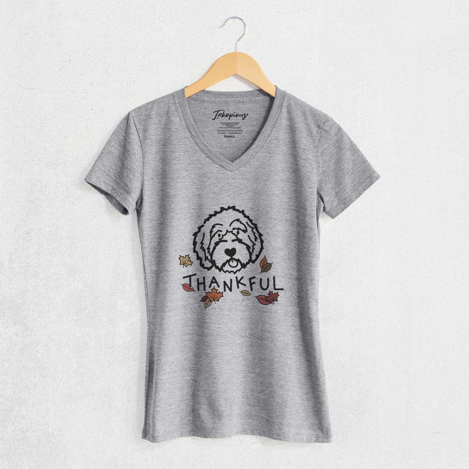 Thankful Aussiedoodle - Women's V-neck Shirt