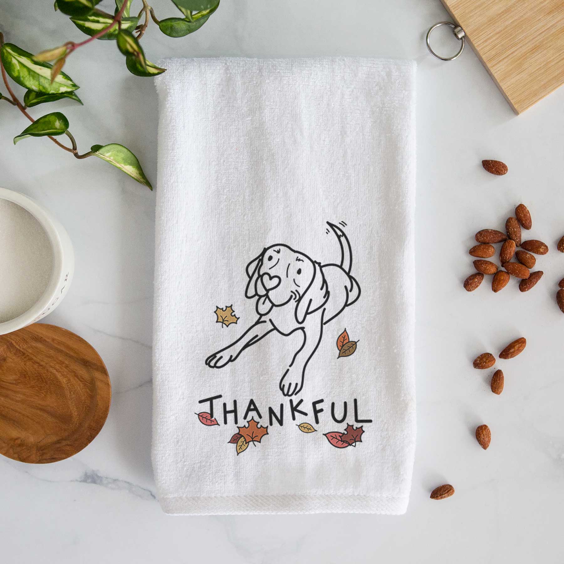 Thankful Beagle - Bagel - Decorative Hand Towel