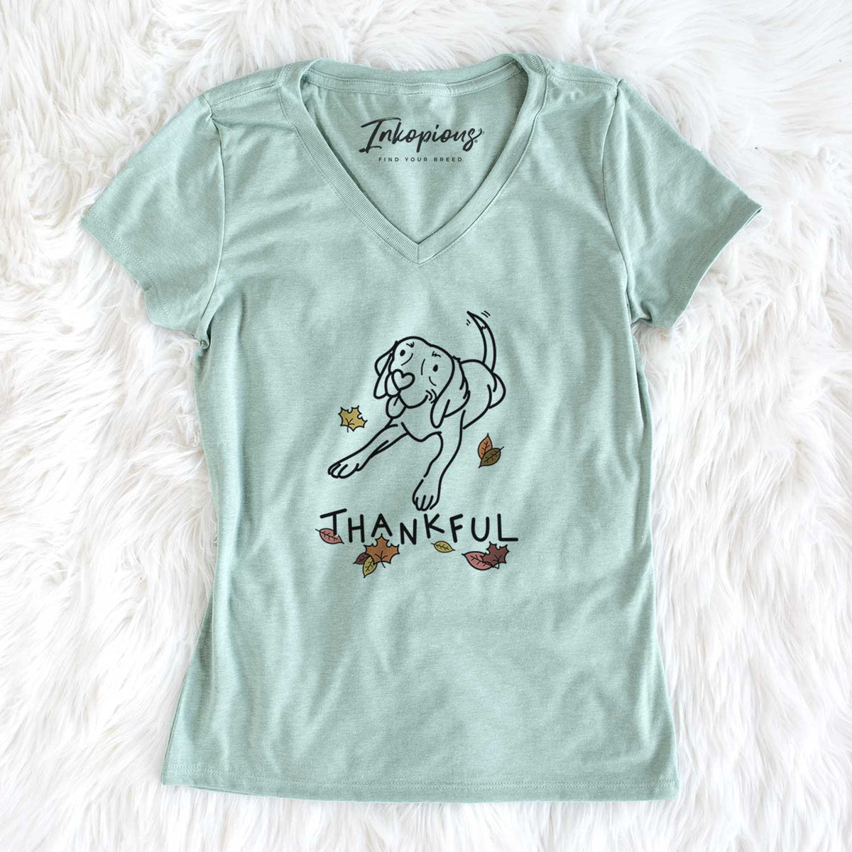 Thankful Beagle - Bagel - Women&#39;s V-neck Shirt