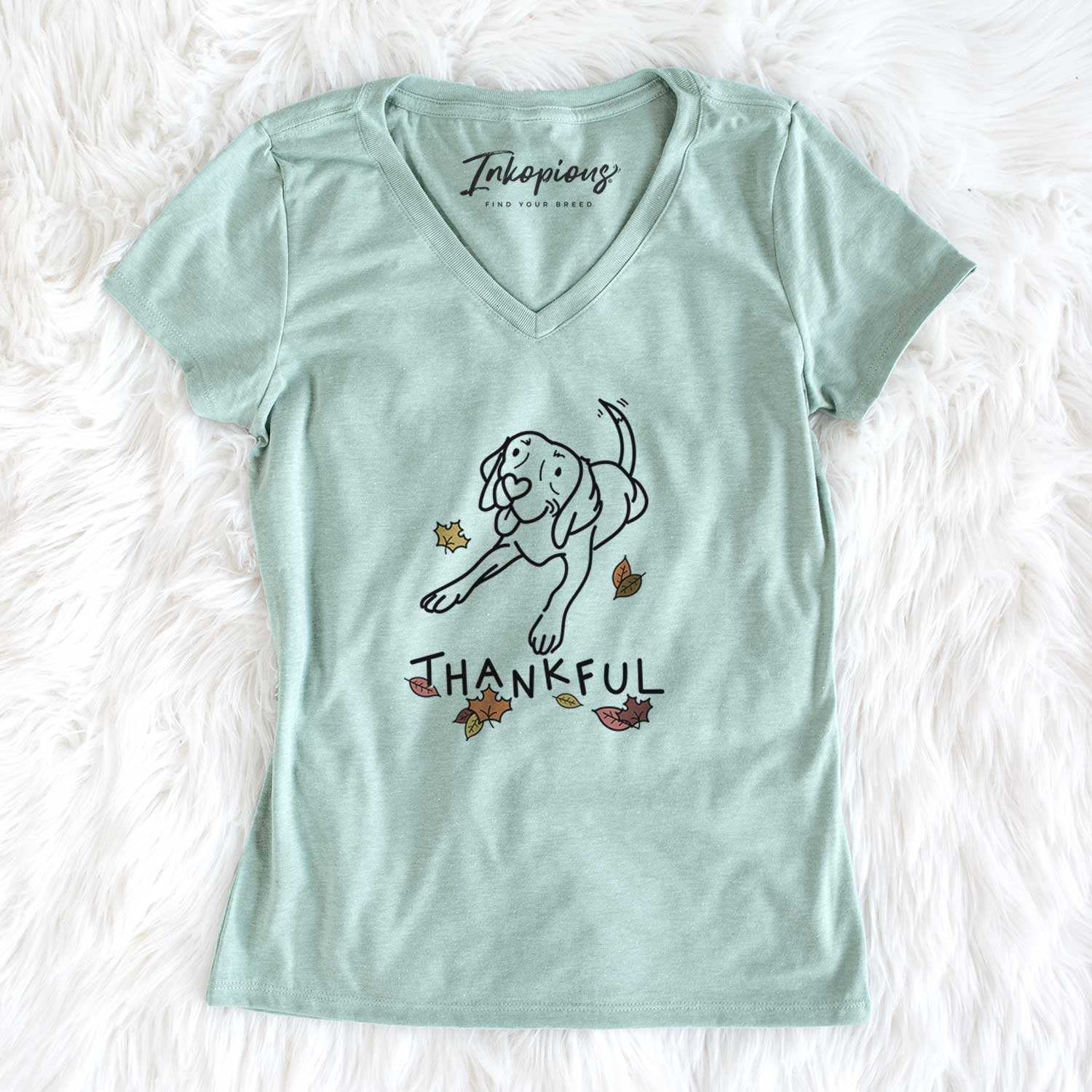 Thankful Beagle - Bagel - Women's V-neck Shirt