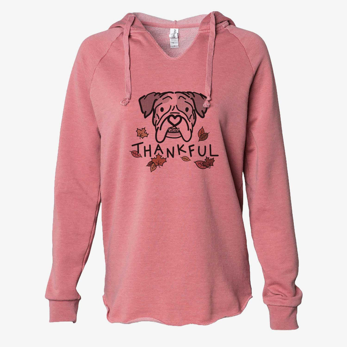 Thankful English Bulldog - Bailey - Cali Wave Hooded Sweatshirt