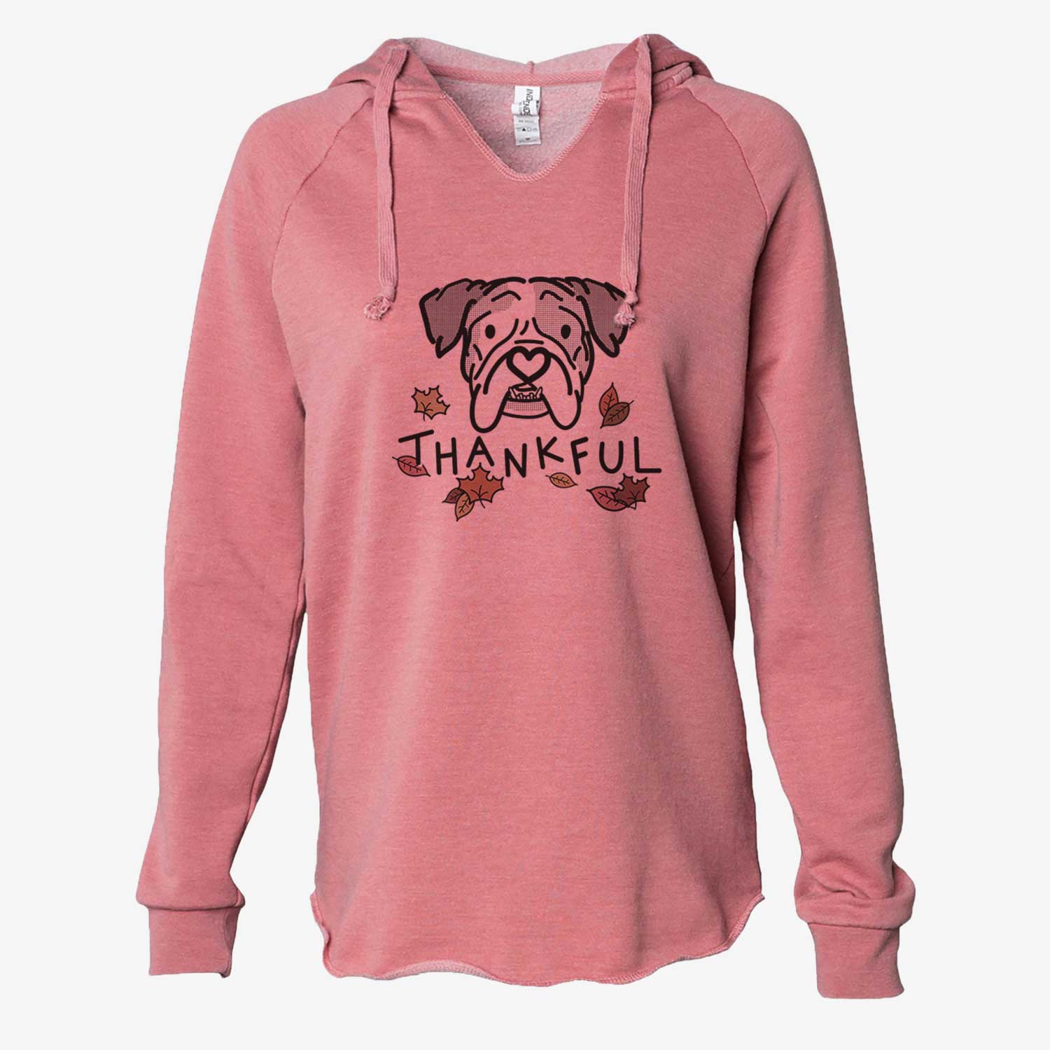 Thankful English Bulldog - Bailey - Cali Wave Hooded Sweatshirt