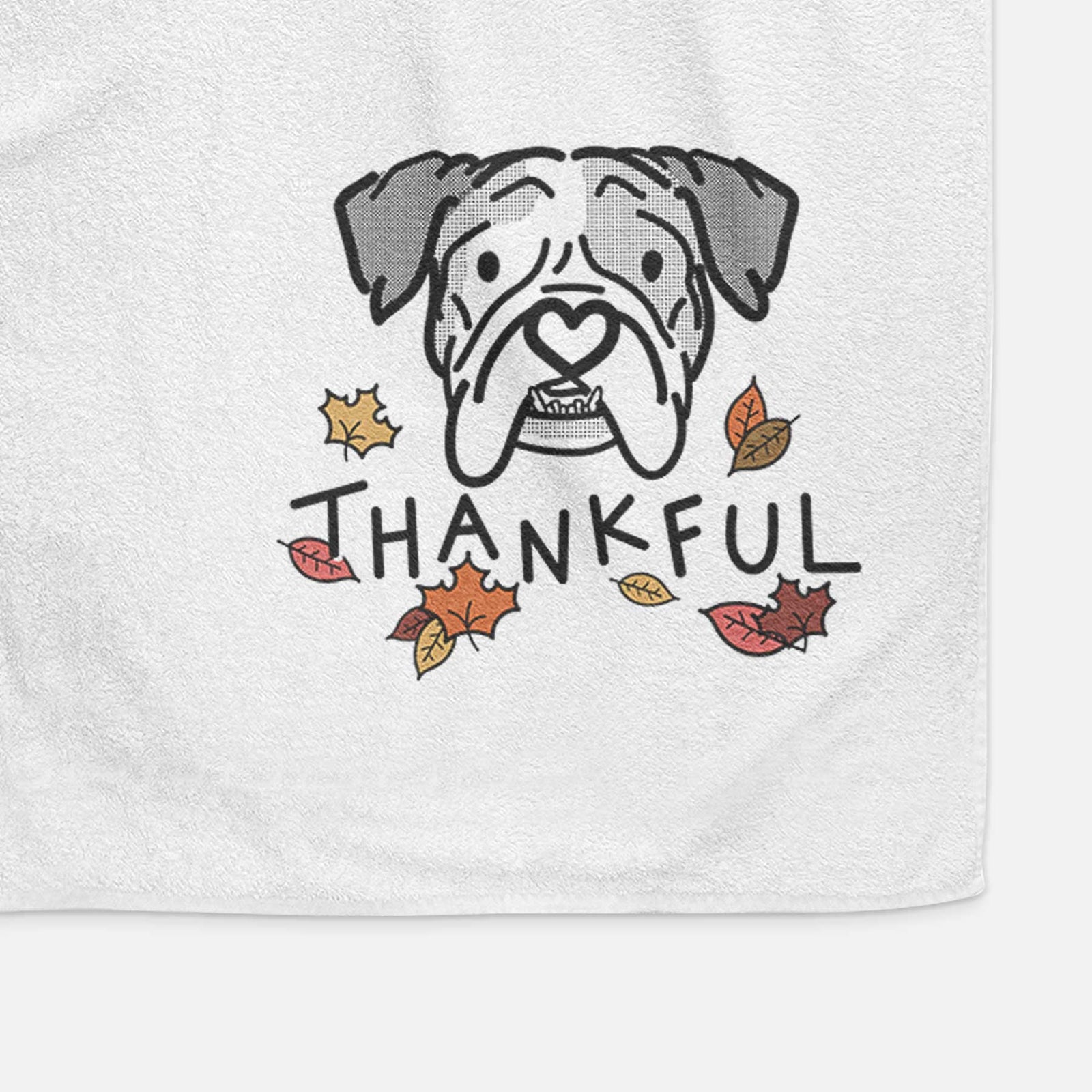 Thankful English Bulldog - Bailey - Decorative Hand Towel