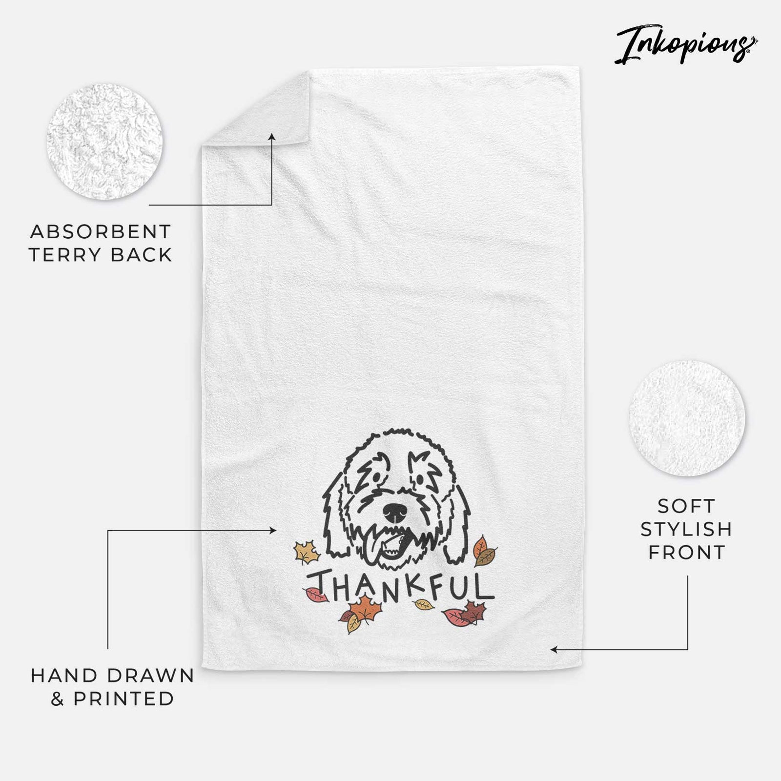Thankful Goldendoodle - Barry - Decorative Hand Towel