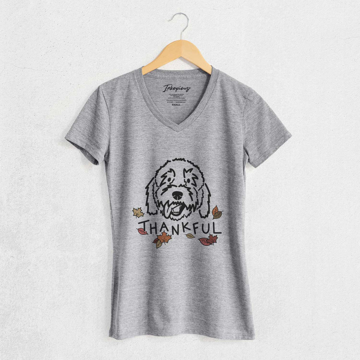 Thankful Goldendoodle - Barry - Women's V-neck Shirt