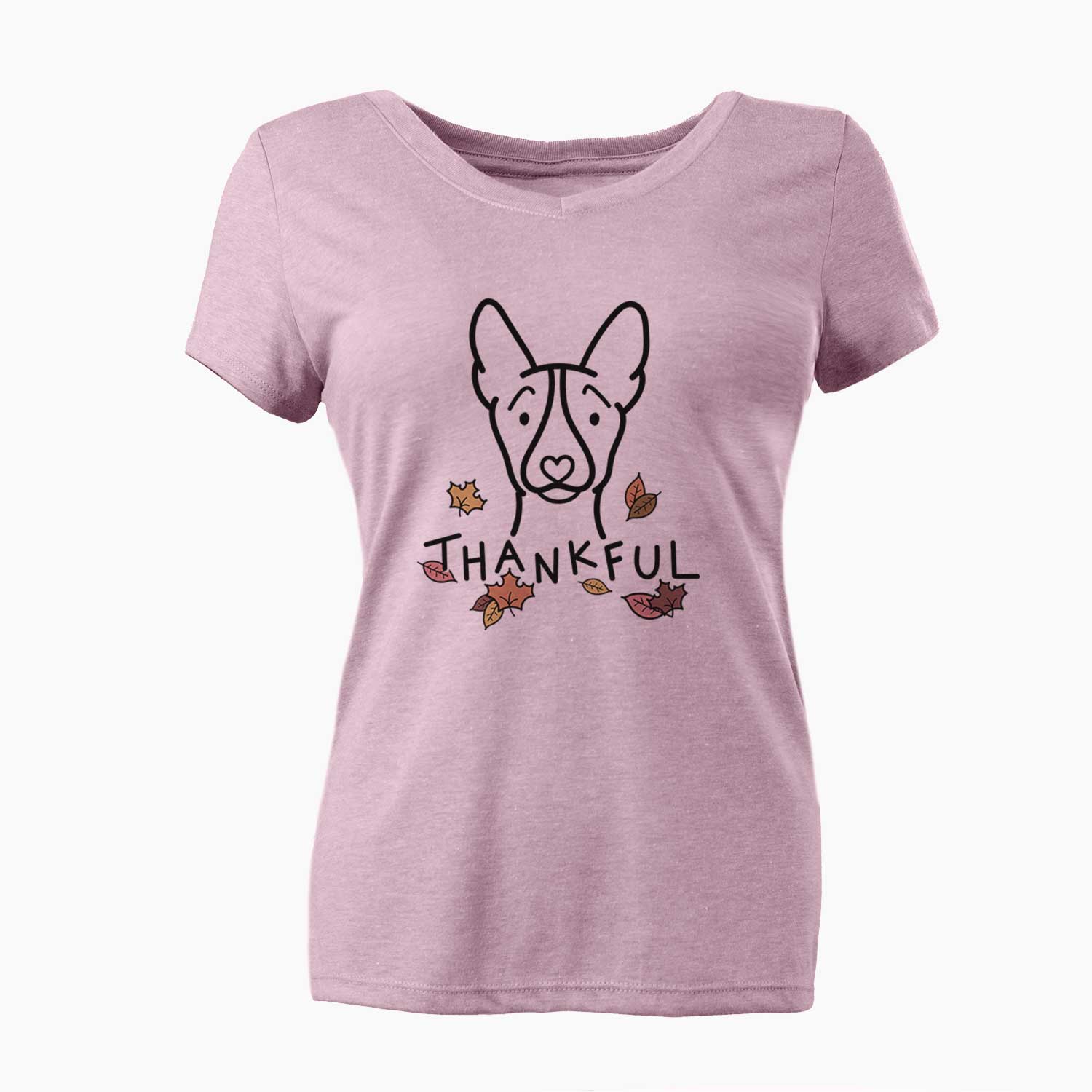 Thankful Basenji - Women's V-neck Shirt