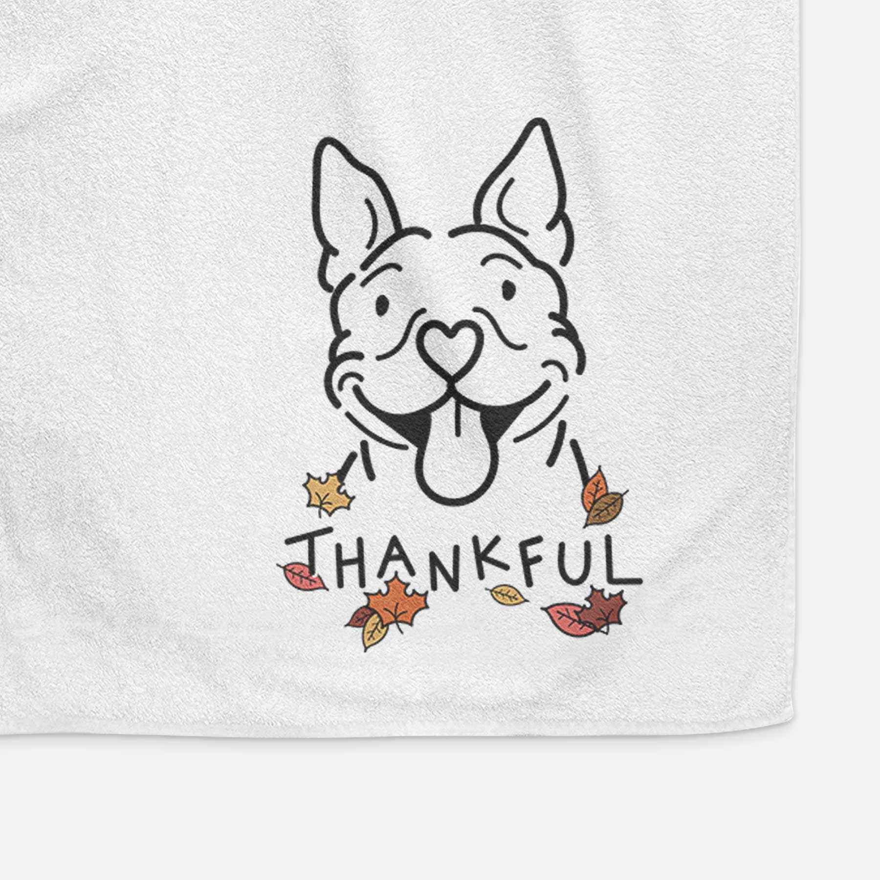 Thankful Pitbull - Basil - Decorative Hand Towel