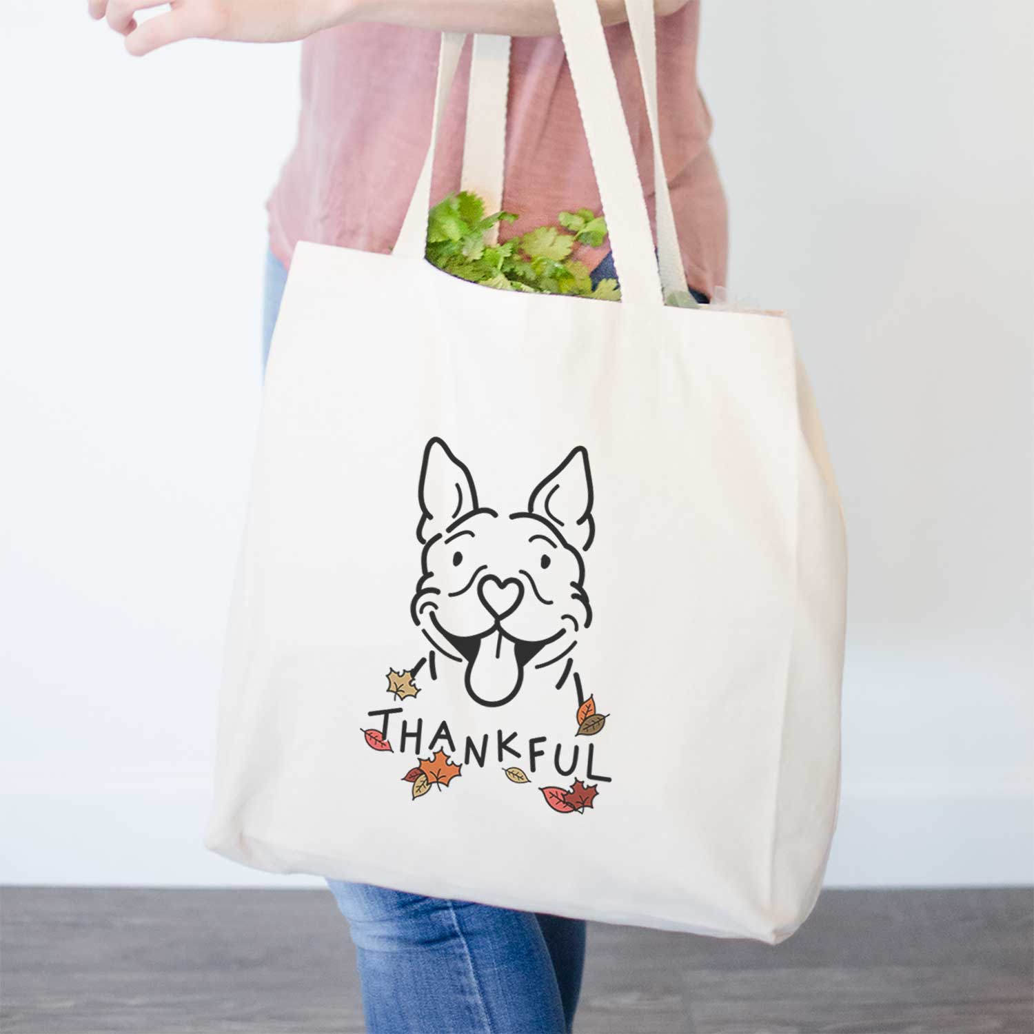 Thankful Pitbull - Basil - Tote Bag