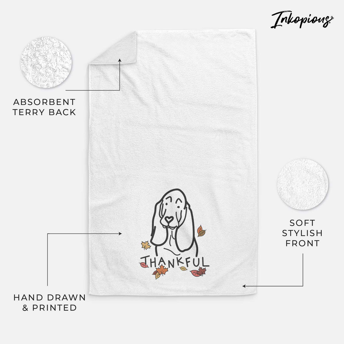 Thankful Basset Hound - Decorative Hand Towel
