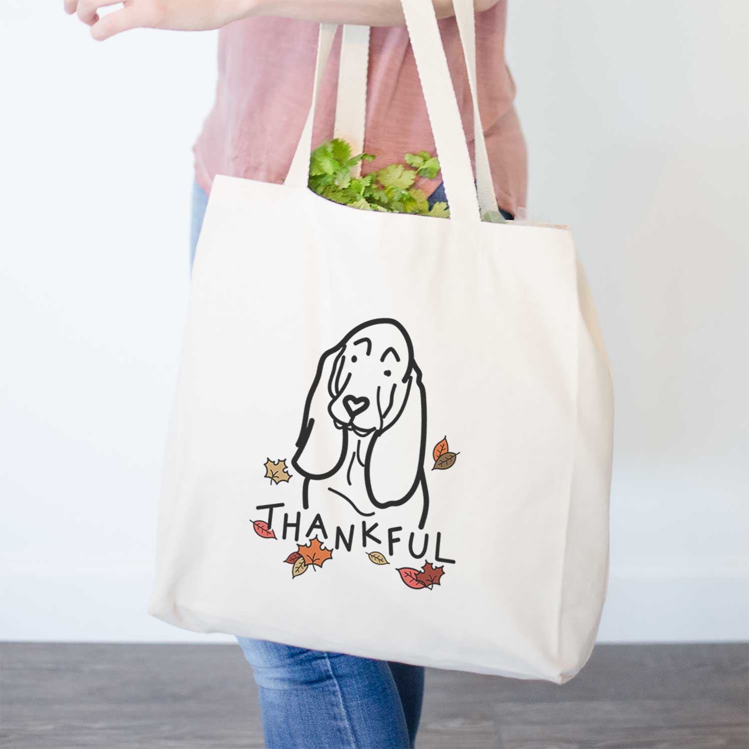 Thankful Basset Hound - Tote Bag