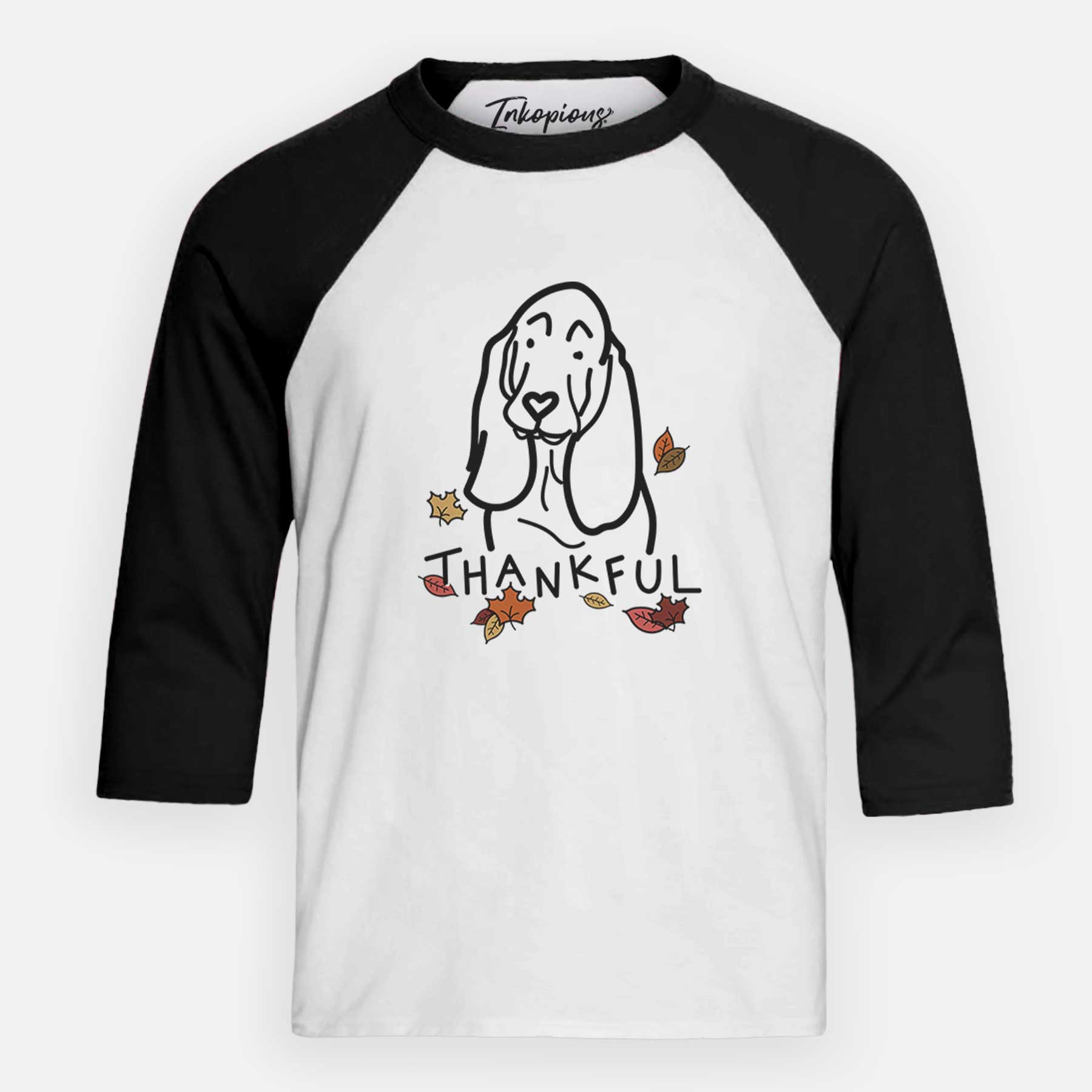 Thankful Basset Hound - Youth 3/4 Long Sleeve