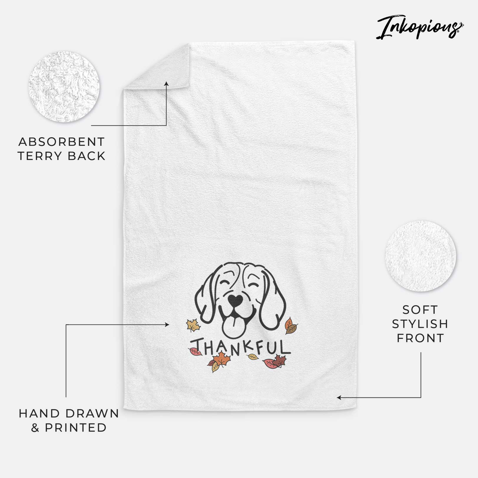 Thankful Beagle - Decorative Hand Towel