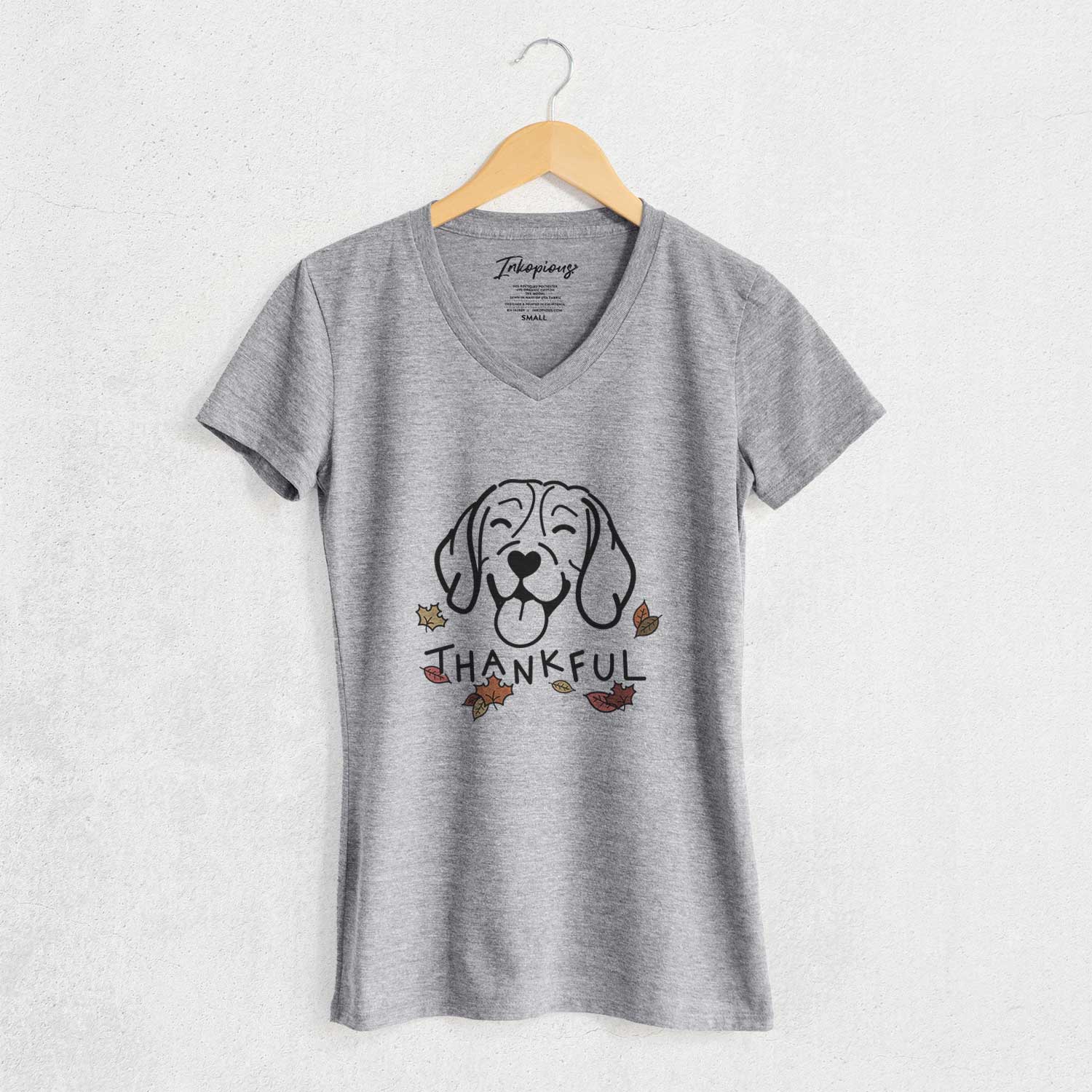 Thankful Beagle - Women's V-neck Shirt