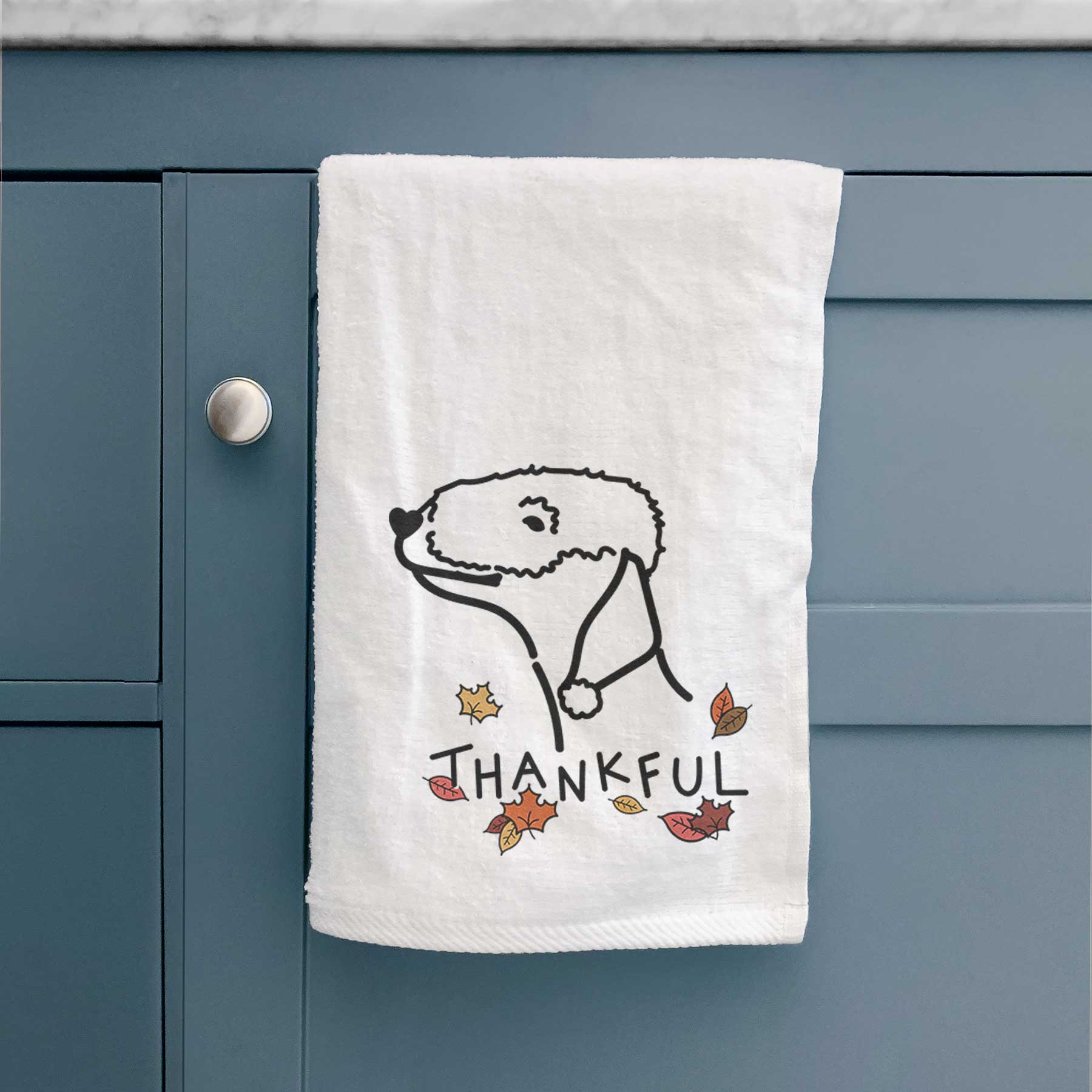 Thankful Bedlington Terrier - Decorative Hand Towel