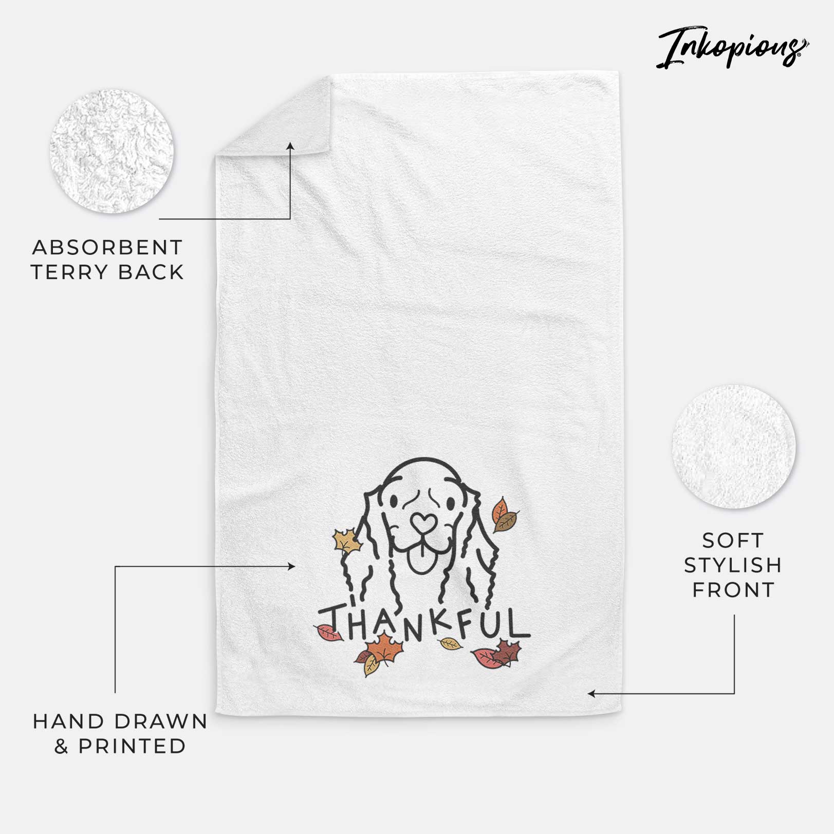 Thankful American Cocker Spaniel - Bella - Decorative Hand Towel