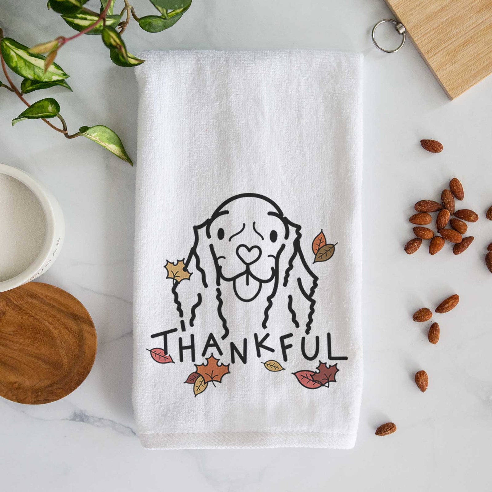 Thankful American Cocker Spaniel - Bella - Decorative Hand Towel