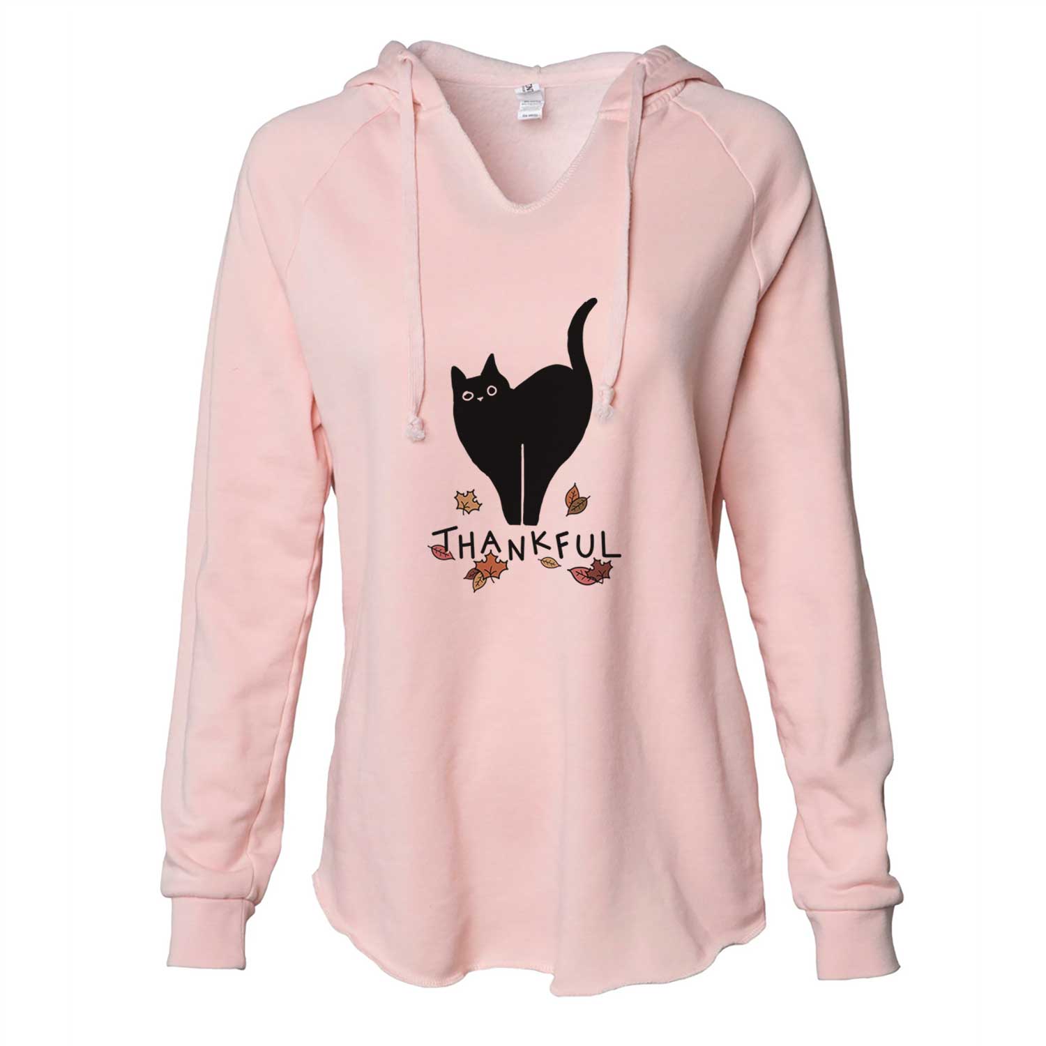 Thankful Black Cat - Bella - Cali Wave Hooded Sweatshirt