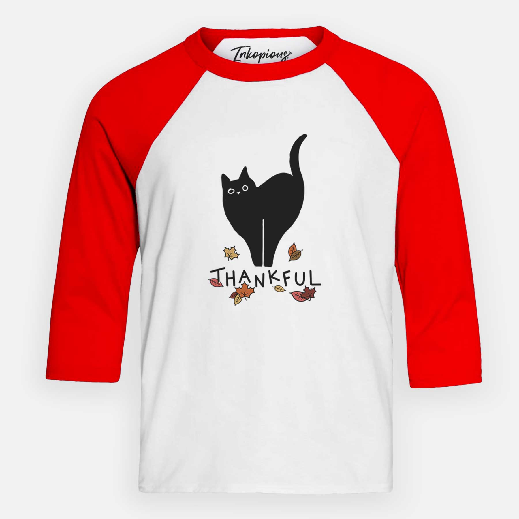 Thankful Black Cat - Bella - Youth 3/4 Long Sleeve