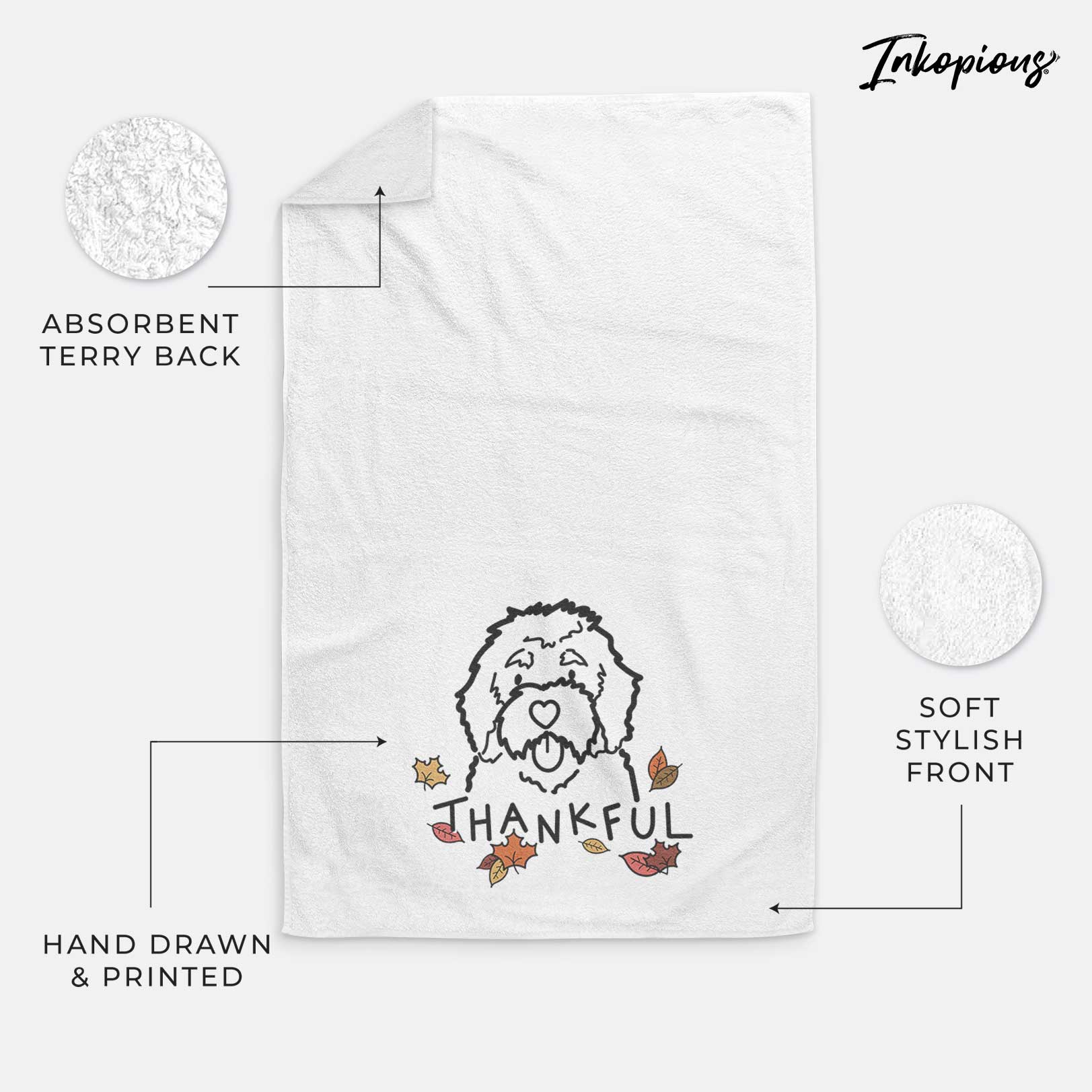 Thankful Bernedoodle - Decorative Hand Towel