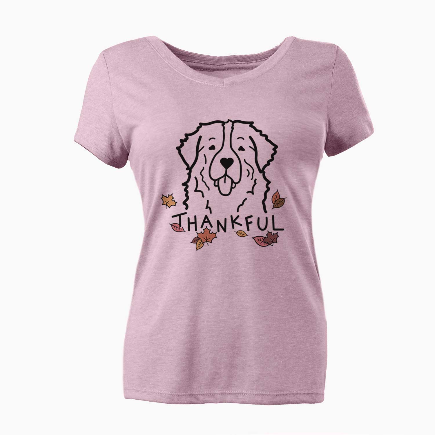 Thankful Bernese Mountain Dog - Women's V-neck Shirt