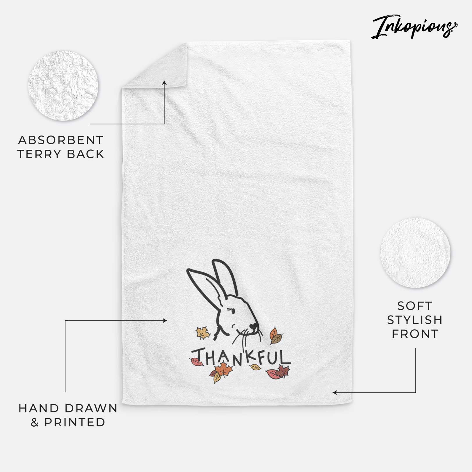 Thankful Rex Rabbit - Betsy - Decorative Hand Towel