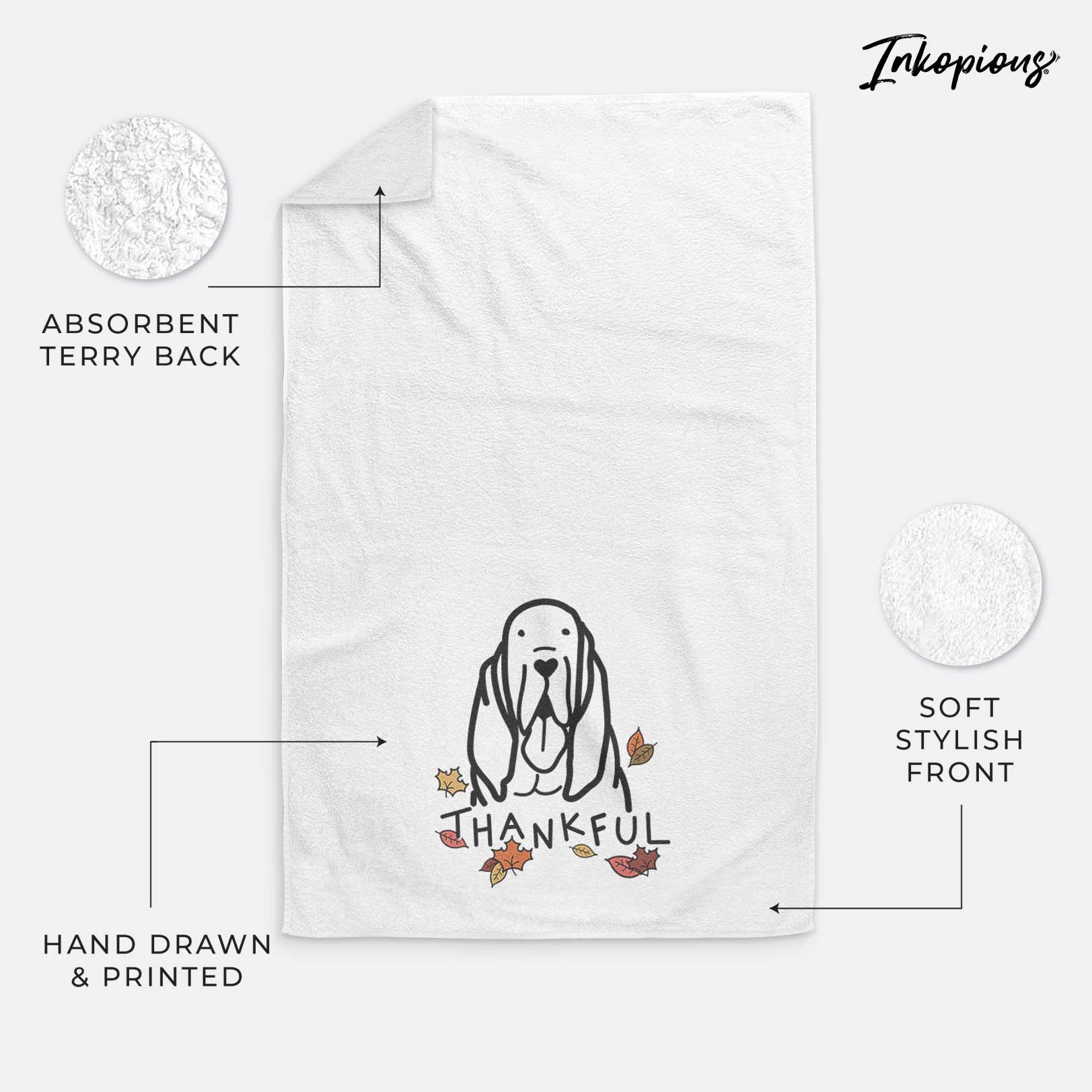 Thankful Bloodhound - Decorative Hand Towel