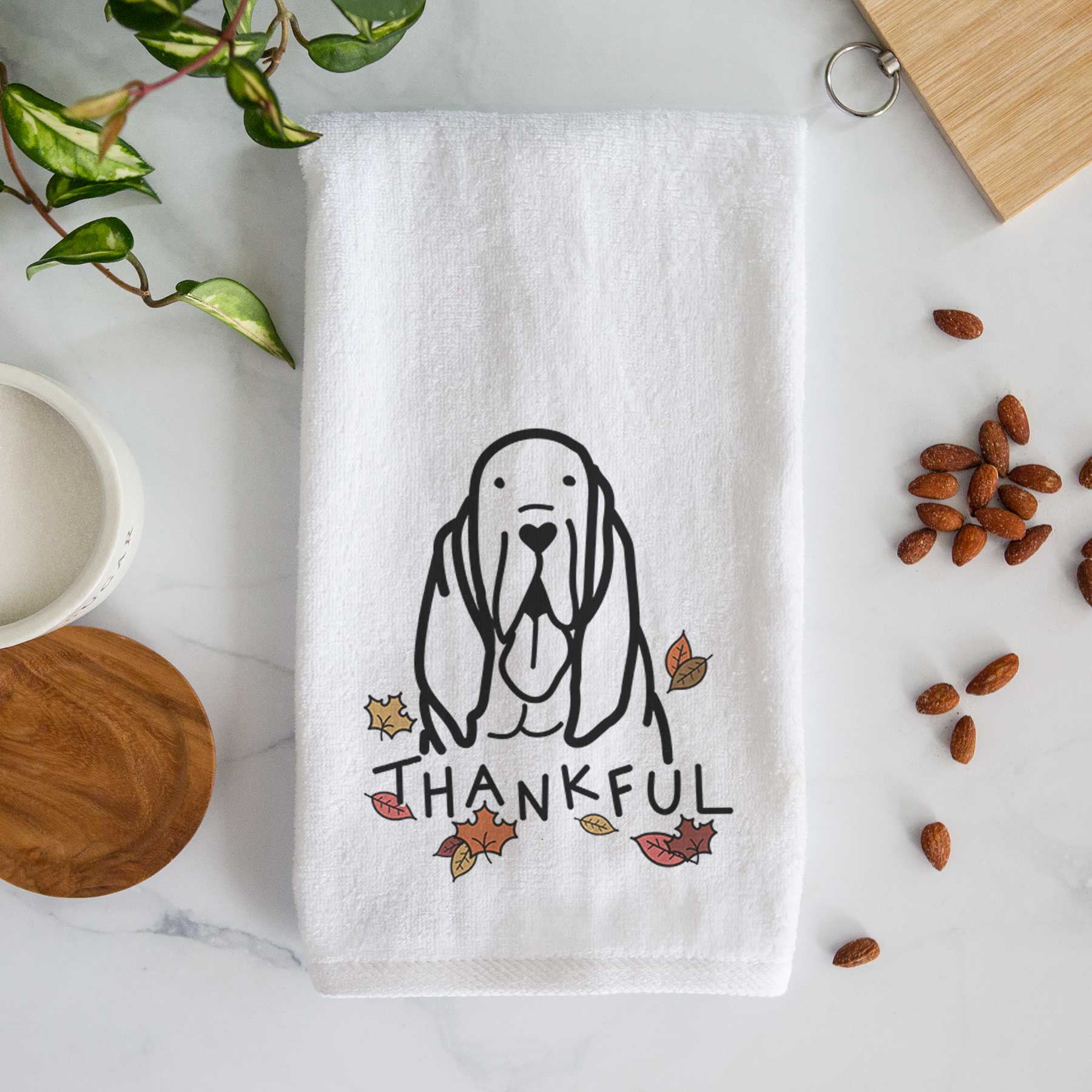 Thankful Bloodhound - Decorative Hand Towel