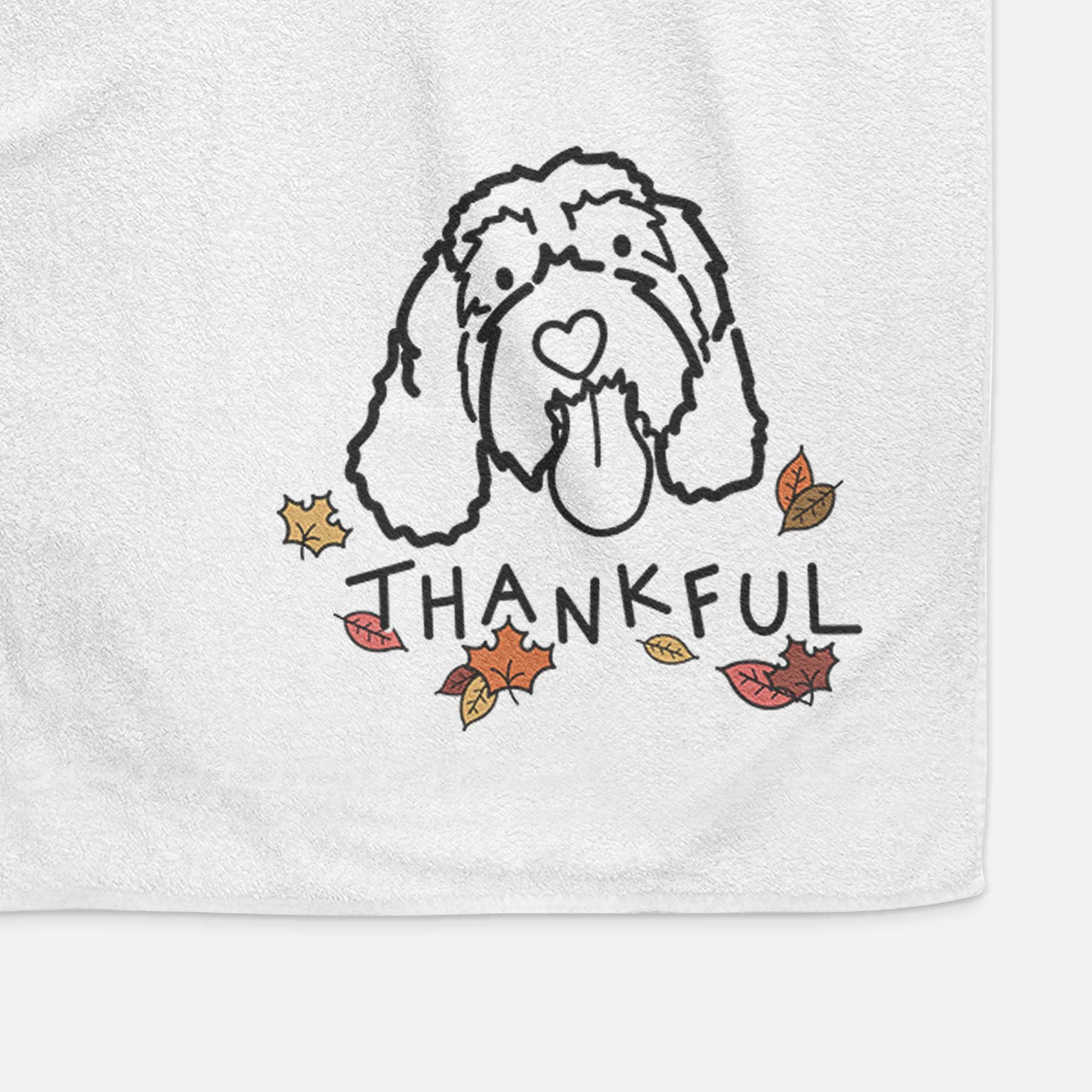 Thankful Portguese Water Dog - Bo - Decorative Hand Towel