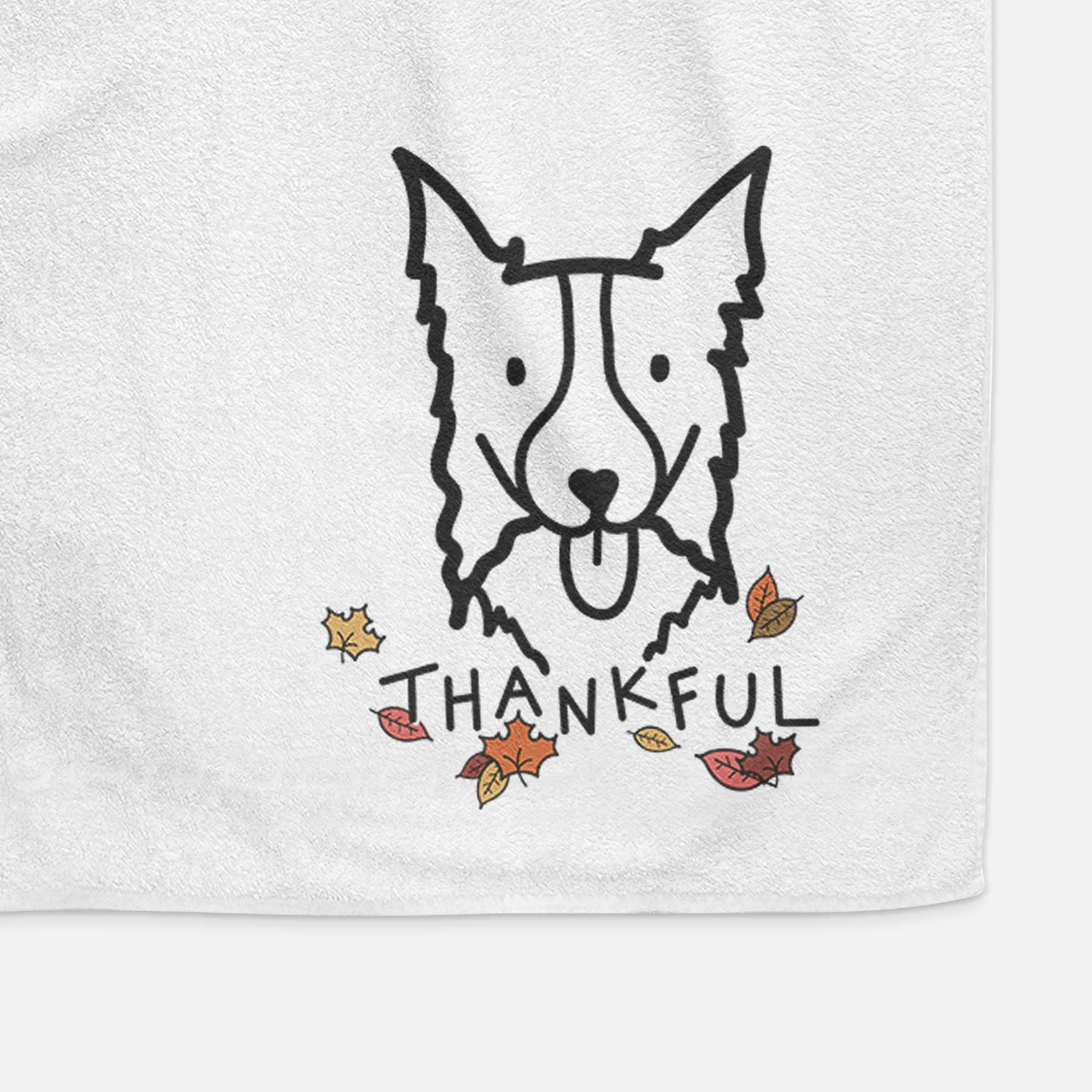 Thankful Border Collie - Decorative Hand Towel