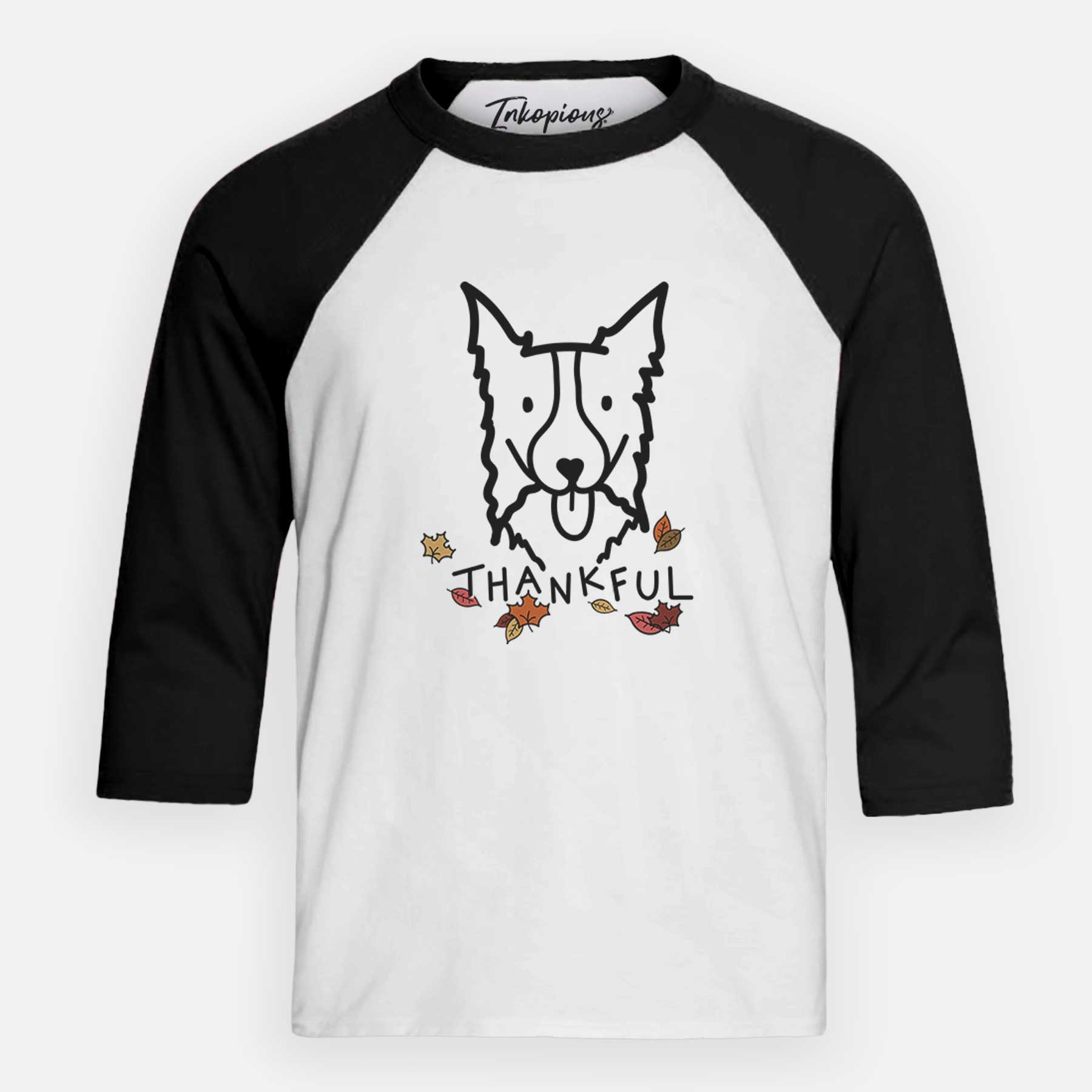 Thankful Border Collie - Youth 3/4 Long Sleeve