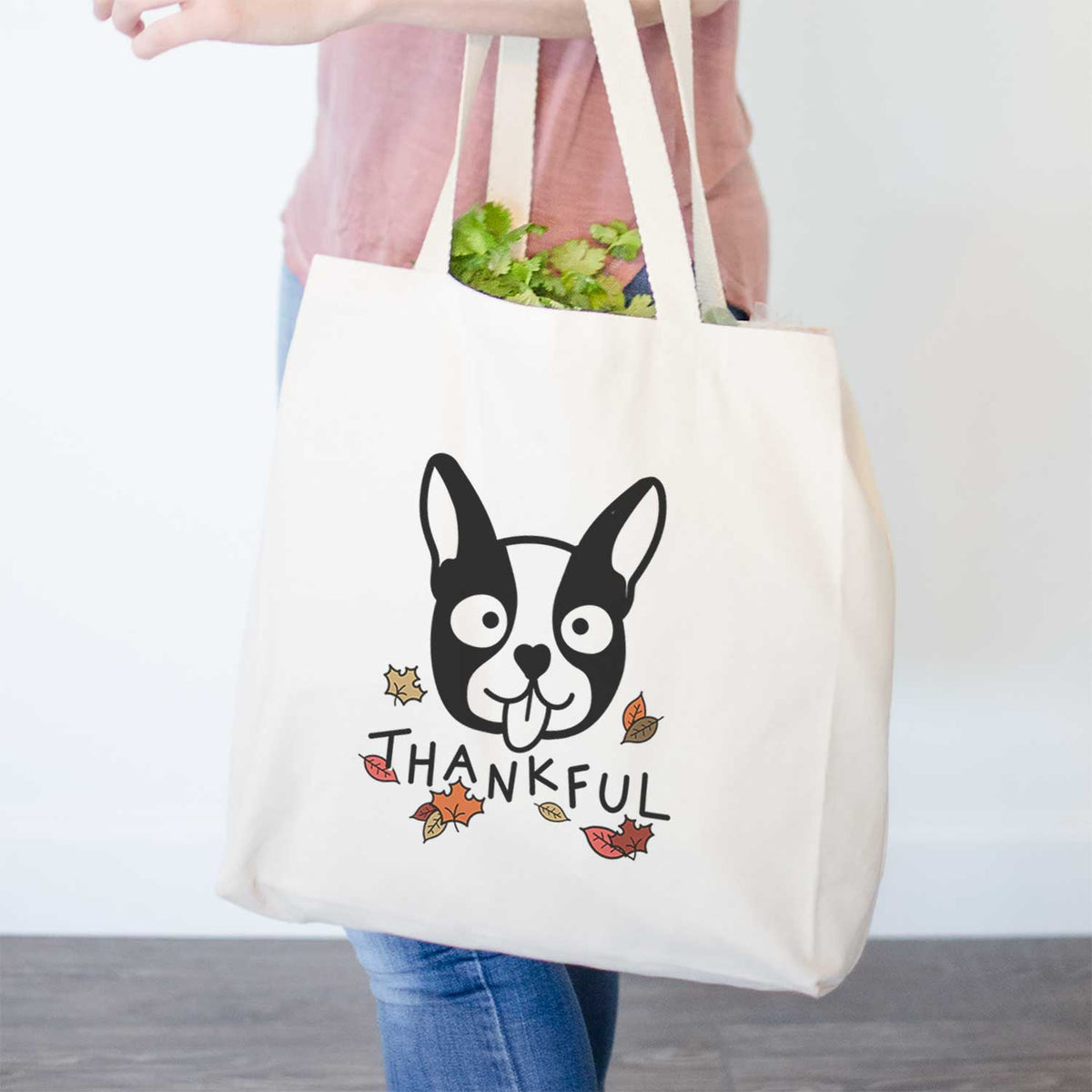 Thankful Boston Terrier - Tote Bag