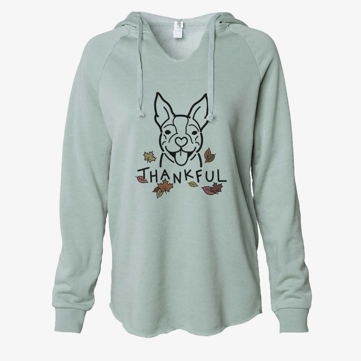 Thankful Happy Boston Terrier - Cali Wave Hooded Sweatshirt