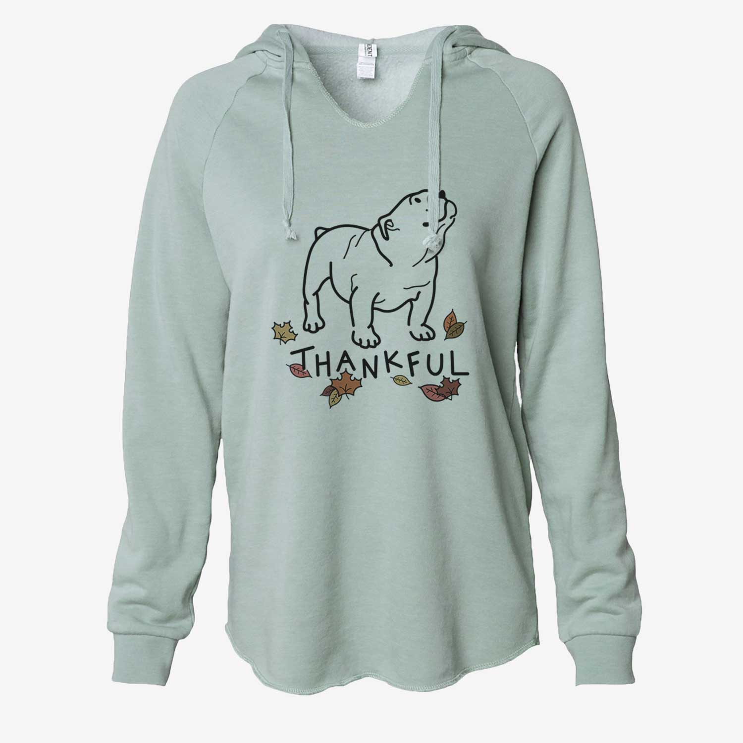 Thankful English Bulldog - Bruno - Cali Wave Hooded Sweatshirt