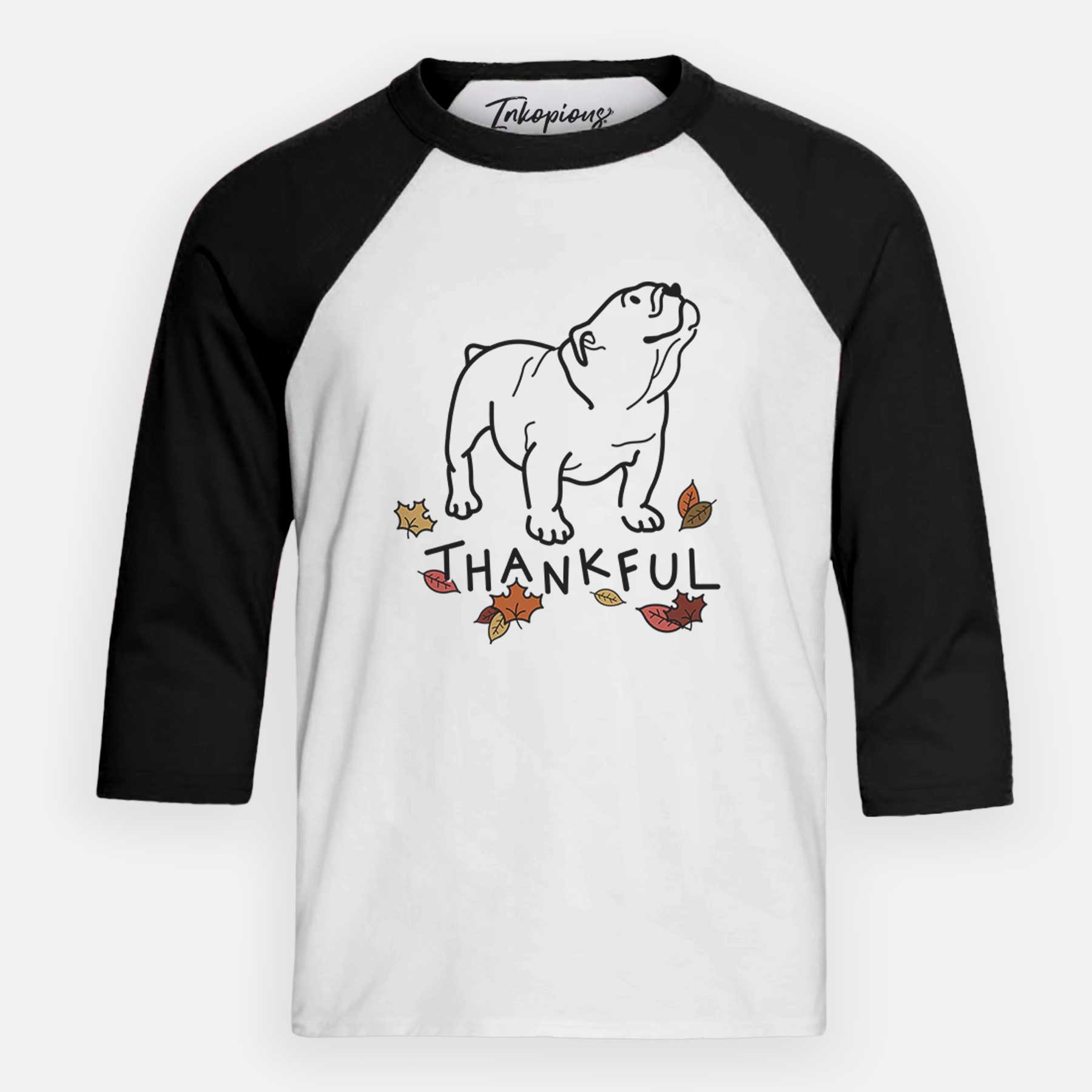 Thankful English Bulldog - Bruno - Youth 3/4 Long Sleeve