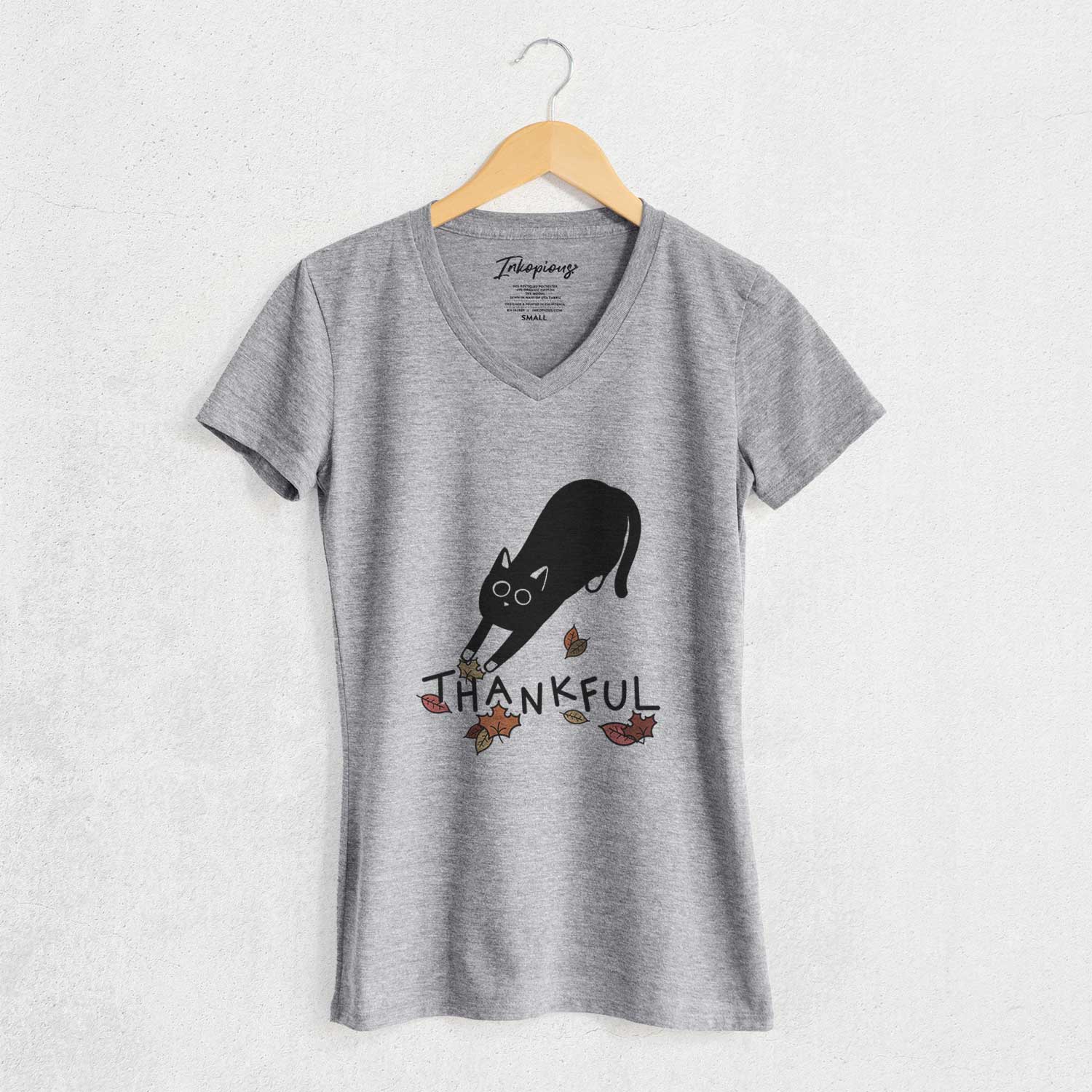 Thankful Black Cat - Bug - Women's V-neck Shirt