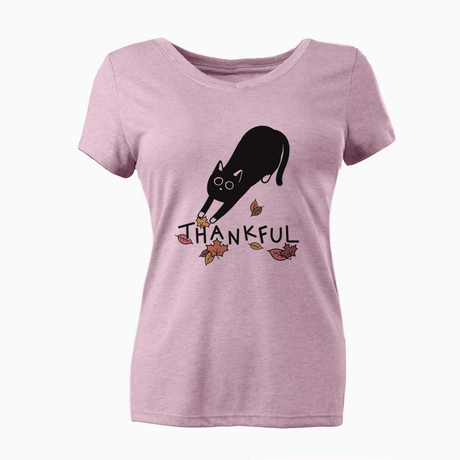 Thankful Black Cat - Bug - Women's V-neck Shirt