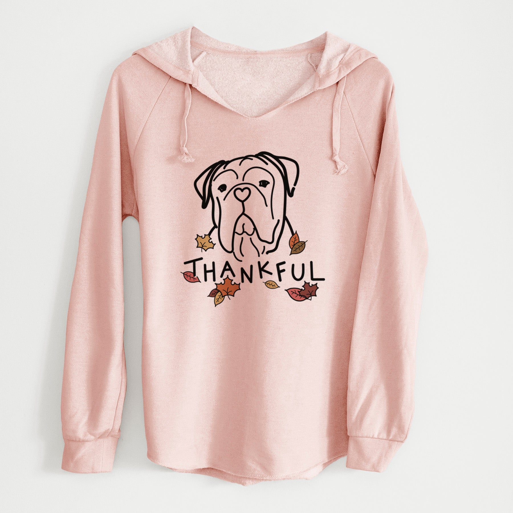 Thankful Bull Mastiff - Vivian - Cali Wave Hooded Sweatshirt