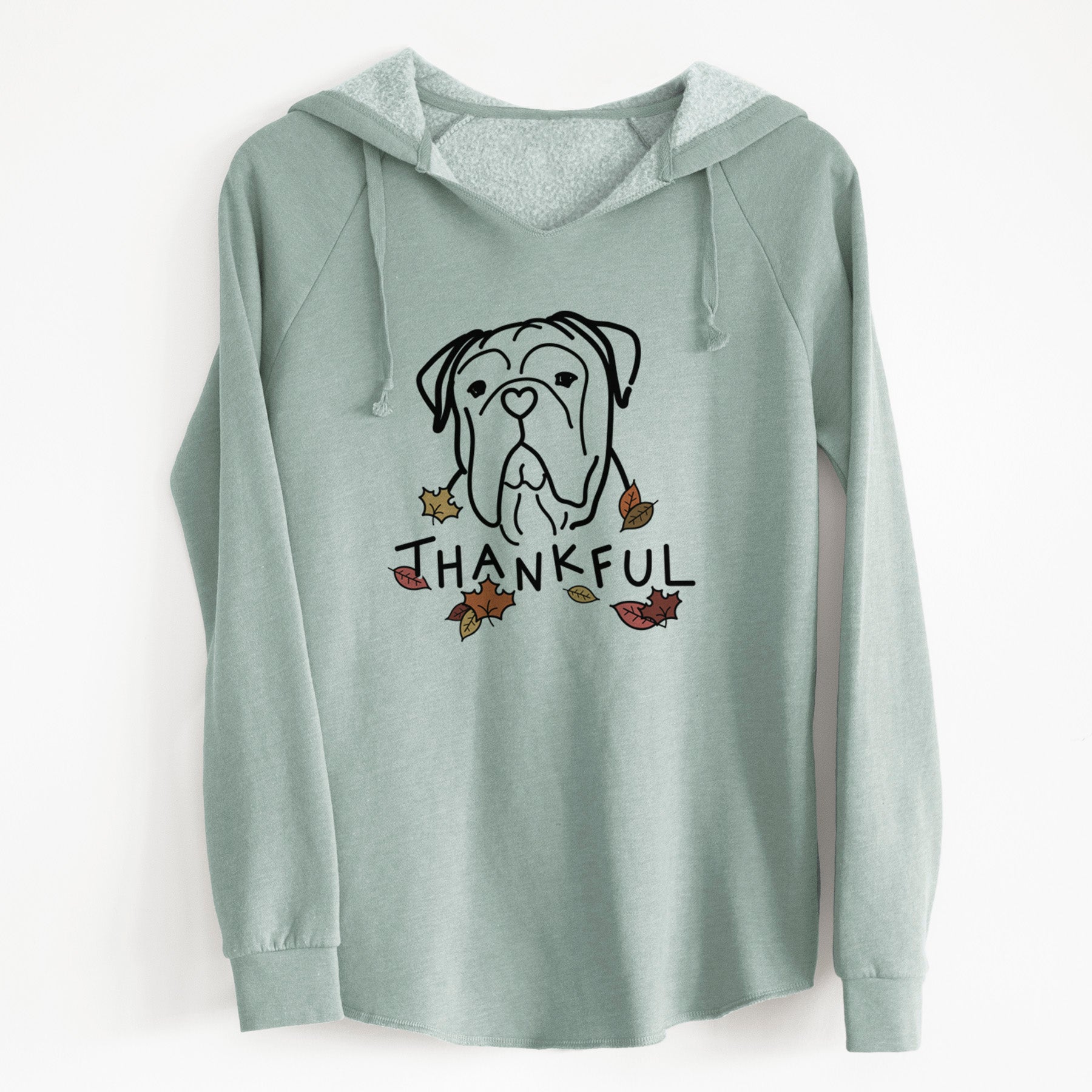 Thankful Bull Mastiff - Vivian - Cali Wave Hooded Sweatshirt