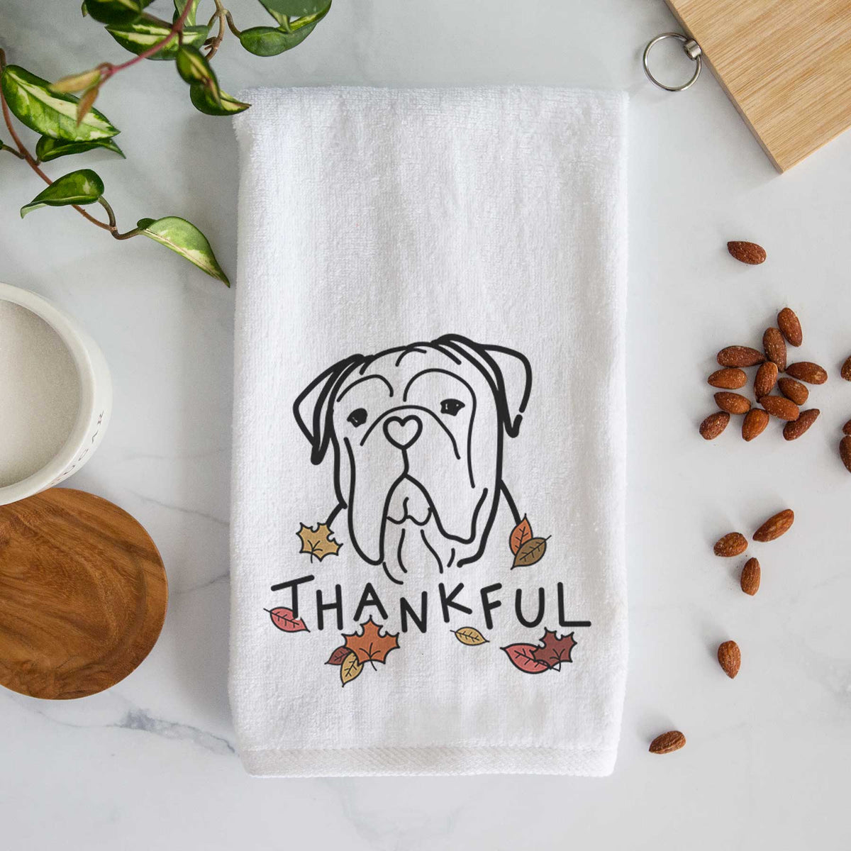 Thankful Bull Mastiff - Vivian - Decorative Hand Towel