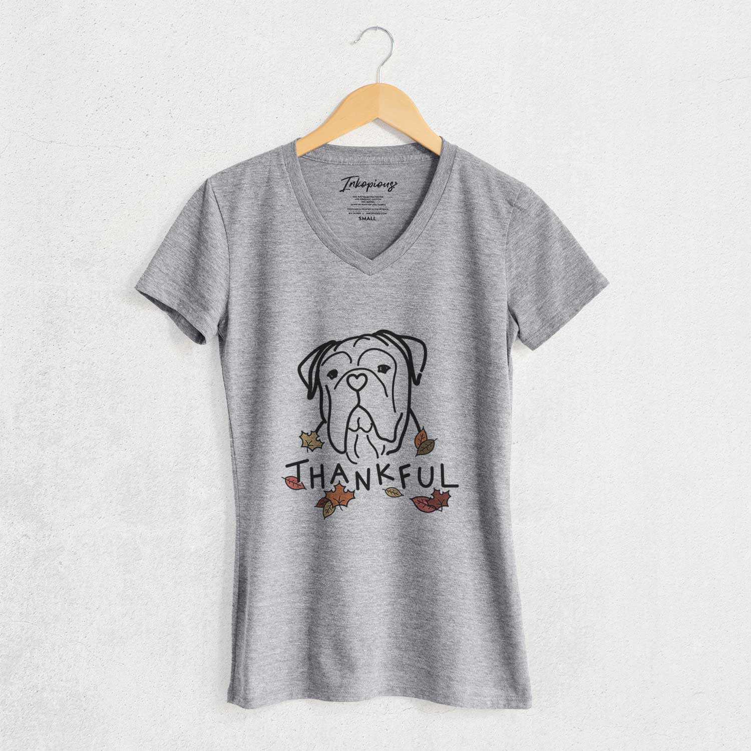 Thankful Bull Mastiff - Vivian - Women's Perfect V-neck Shirt